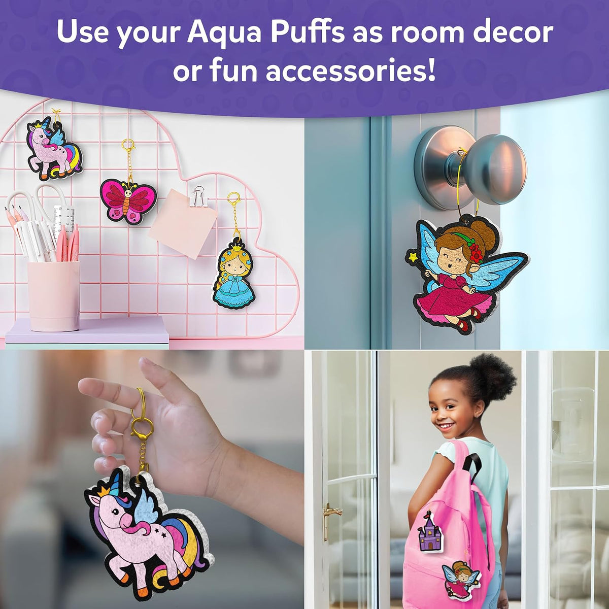 Skillmatics Aqua Puffs Unicorns, Art & Craft Gift for Kids, Paint by Number Princesses & Unicorns