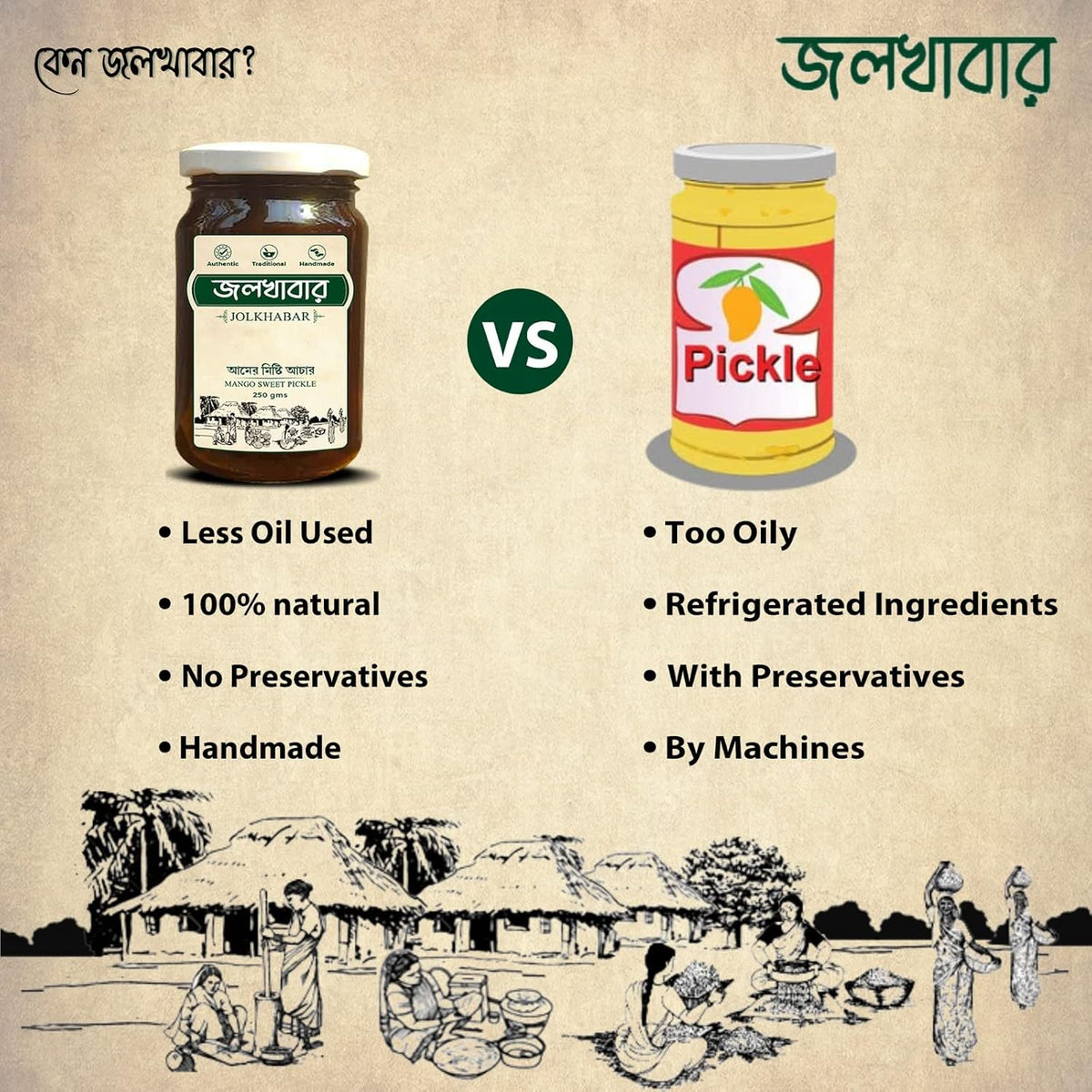 JOLKHABAR | AAM er MISTI ACHAR 500gm Pack | MANGO SWEET Pickle | Authentic Traditional Handmade | Bengali Recipe | 500gms Misti Aam