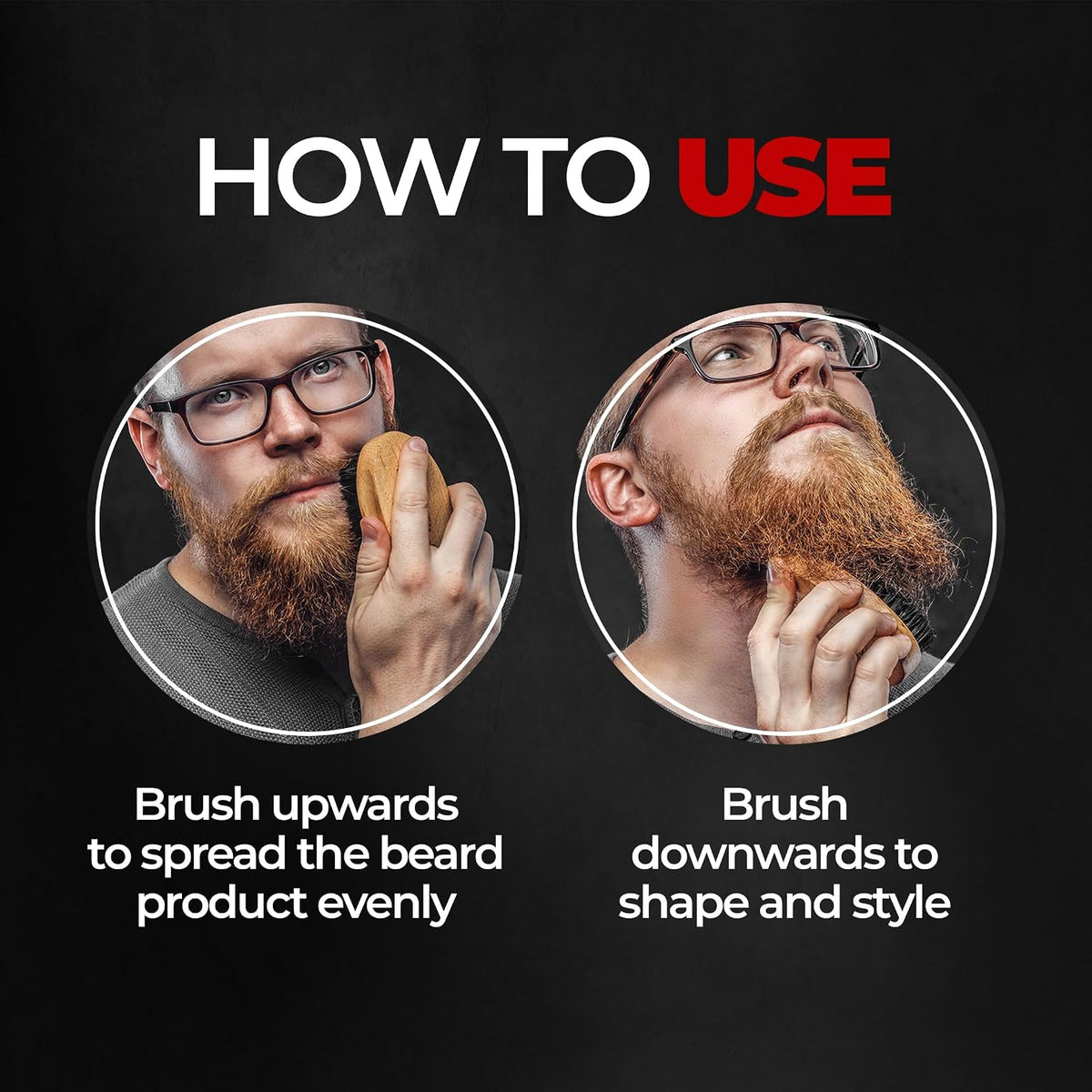 Beardo 100% Boar Bristle Beard Brush | Wooden Beard Grooming Brush for Men | Detangles & Styles Frizzy Beard | Travel-Friendly Ergonomic Design