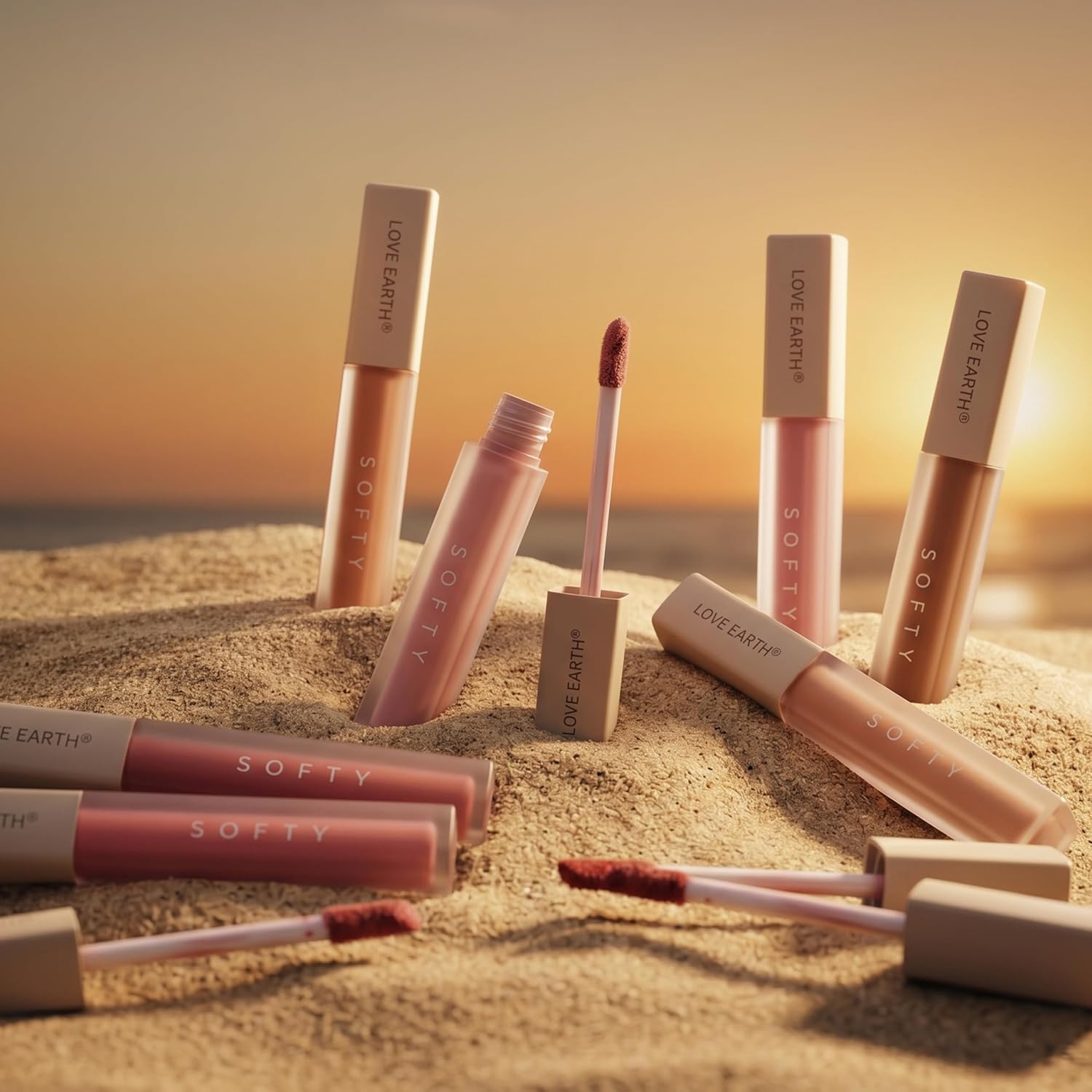 Love Earth Softy Tinty Lipstick - Latte Scoop| Vitamin E, Squalane & Peptides Infused Hydrating Lip Tint - 1.5ML