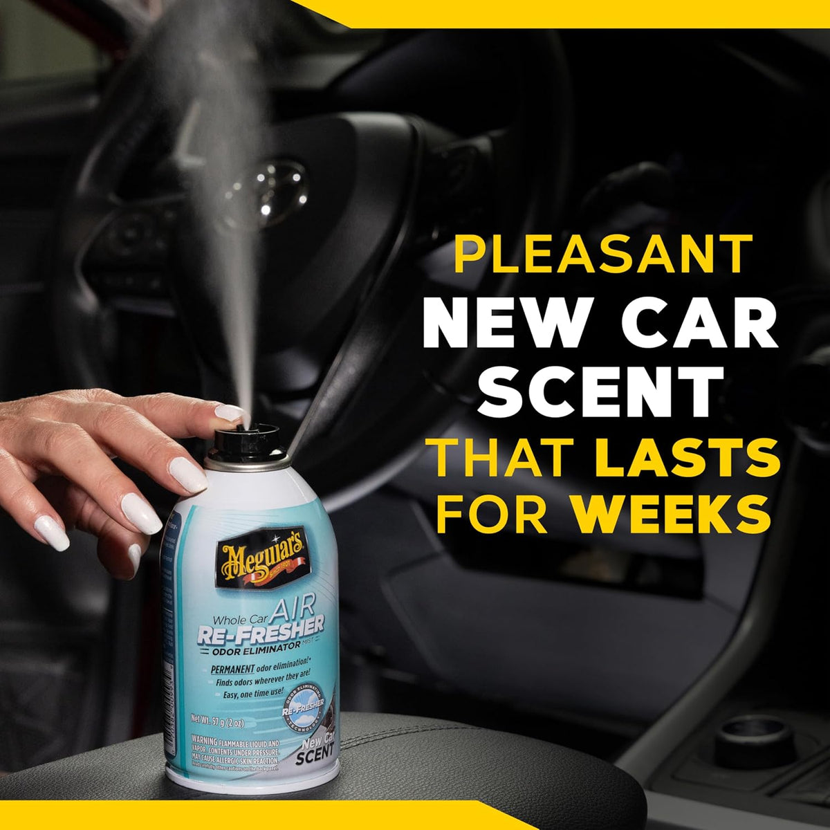 Meguiar's® Whole Car Air Re-Fresher | Eliminates permanent Odour | produces new car scent | One time solution for removing any strong odour