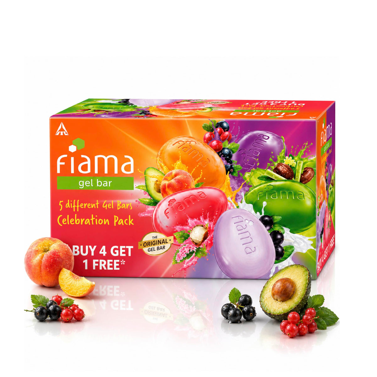 Fiama Gel Bar Mega Celebration Pack 1kg (125g Pack of 8) | 8 Unique Soap Variants | Moisturised Skin with 30% Smoothing Body Serum | Bathing Soap Gift Set for W