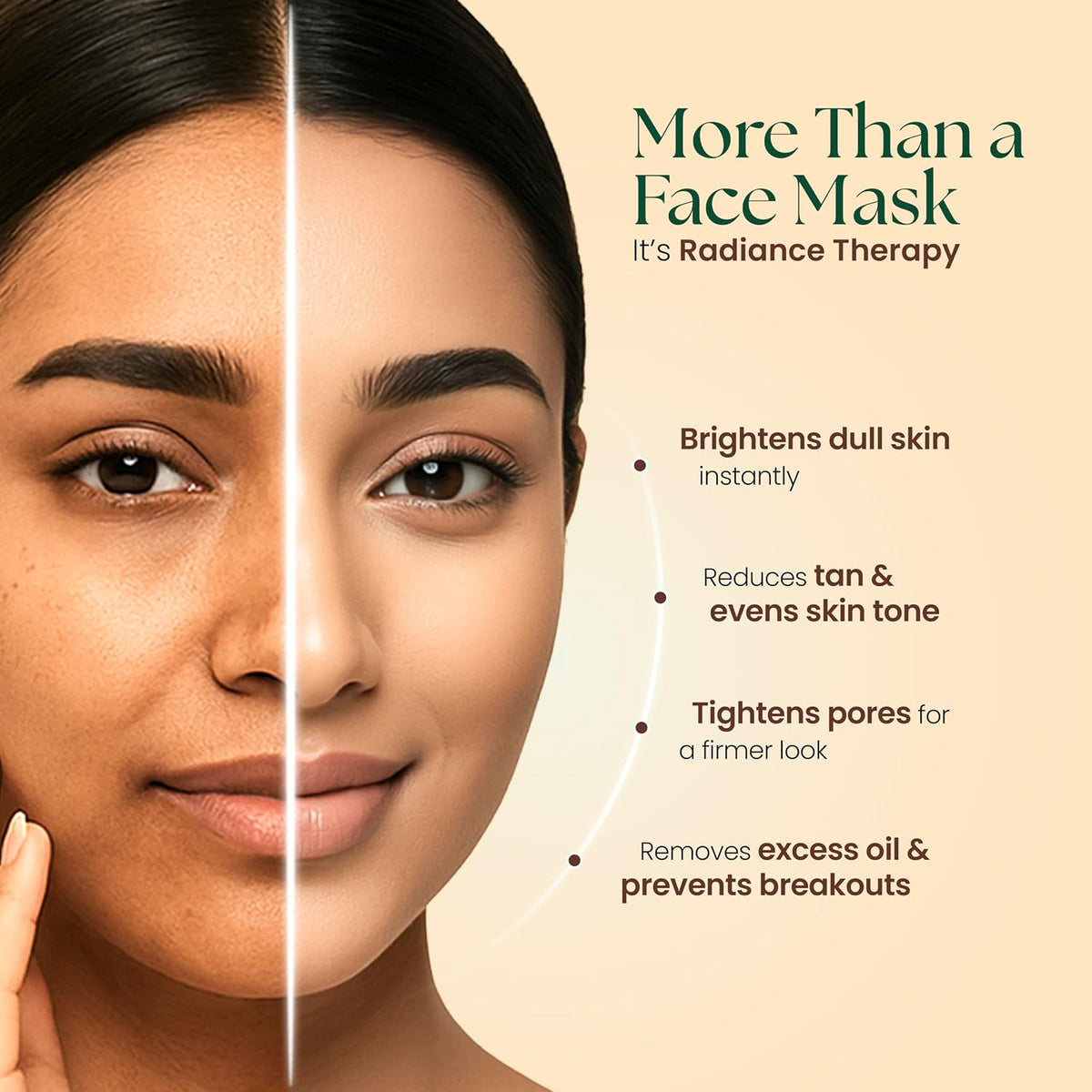 Moha Herbal Radiance Face Mask Cream with Aleo Vera, Turmeric, Orange & Mulberry for Deep Nourished, Brightening Skin - Reduces Dullness & Tanning | No Paraben,