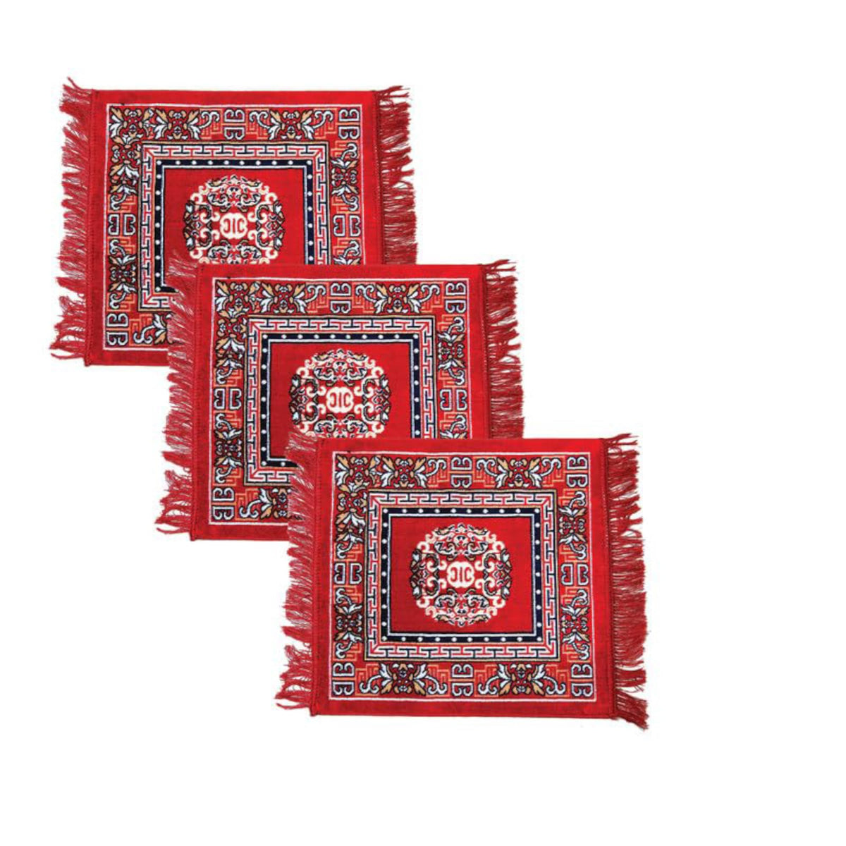 Rug Velvet Pooja Asan for Sitting (4 Combo Pack) Asan for Pooja | aasan for mandir | Pooja Mat | Asan for Puja Meditation Sitting, size-60x60cm