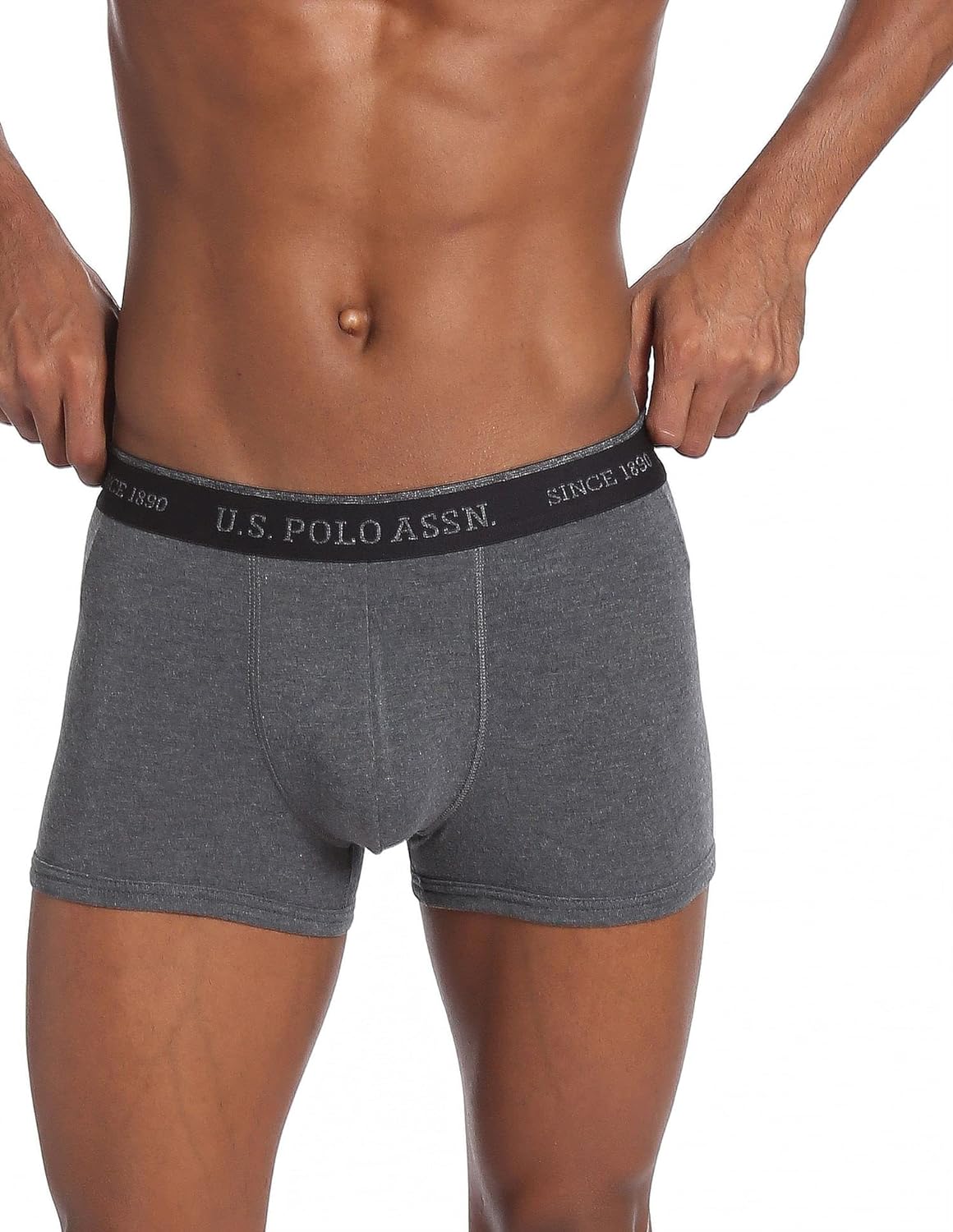 U.S. POLO ASSN. Men Cotton Bamboo Antibacterial I705 Premium Trunks - Pack of 1 S / ANTHRA MEL