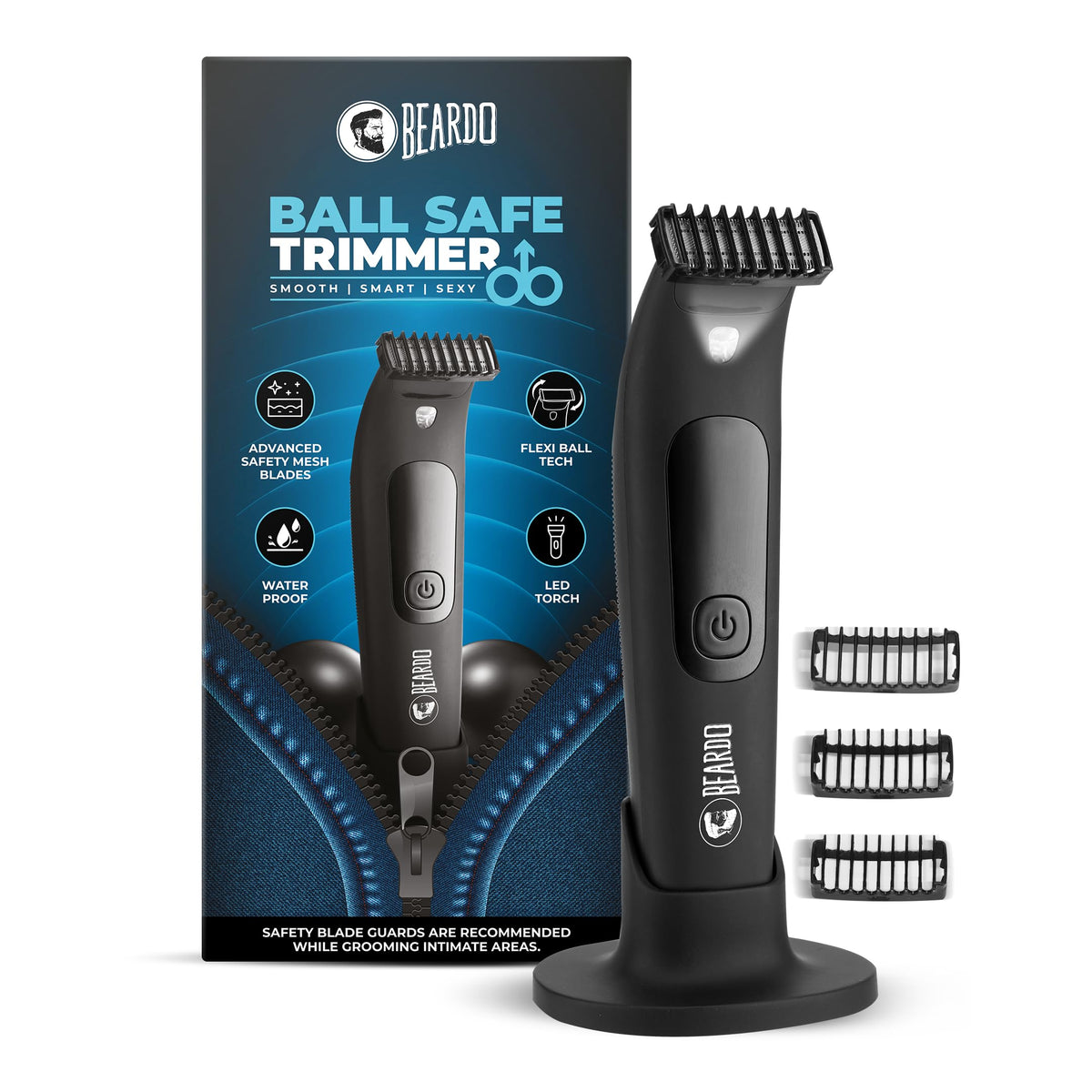 BEARDO Ball Safe Trimmer For Men|Fast Charging Trimmer For Intimate Parts, Beard, Body|Body Grooming Kit - No Nicks Or Cuts, Powerful Motor, Type C, Fast Chargi