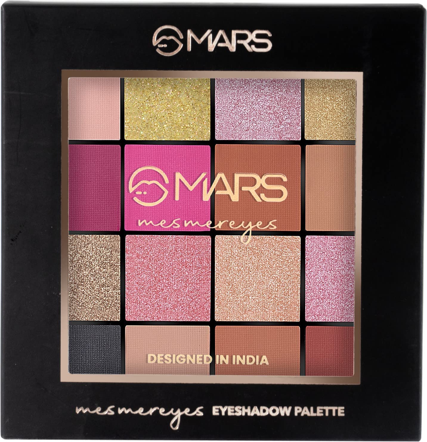 MARS Highly Pigmented Mesmereyes Smoky Eyes, 16-Color Eyeshadow Palette | Multicolor | Matte Finish | Shimmery Eye Shadow Palette (20.8 G) (01-Multicolor)