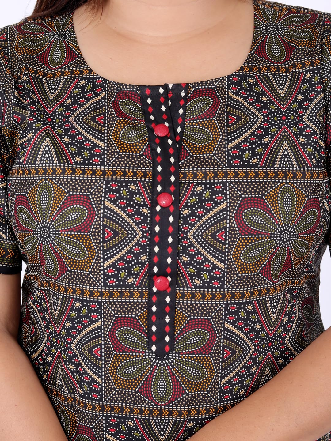 Miraan Cotton Printed Readymade Salwar Suit For Women (MIRAANRV7405_Black)