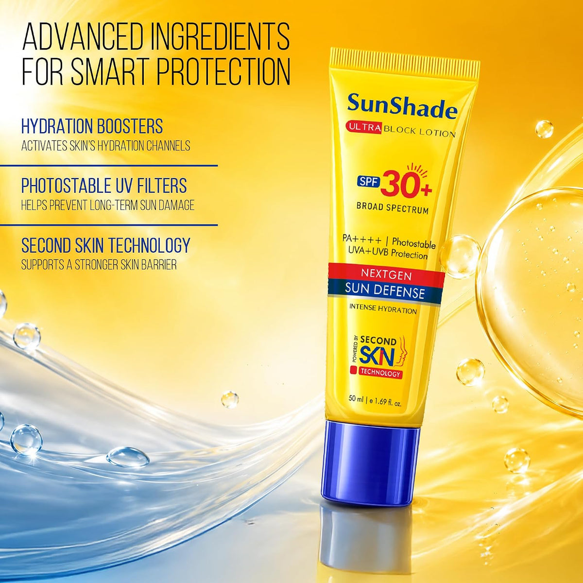 Sunshade Ultra Block Lotion SPF 30+ PA++++ In Vivo Tested | Body Sunscreen with Broad Spectrum UVA & UVB Protection | Advanced Filters for Pollution & Tanning |