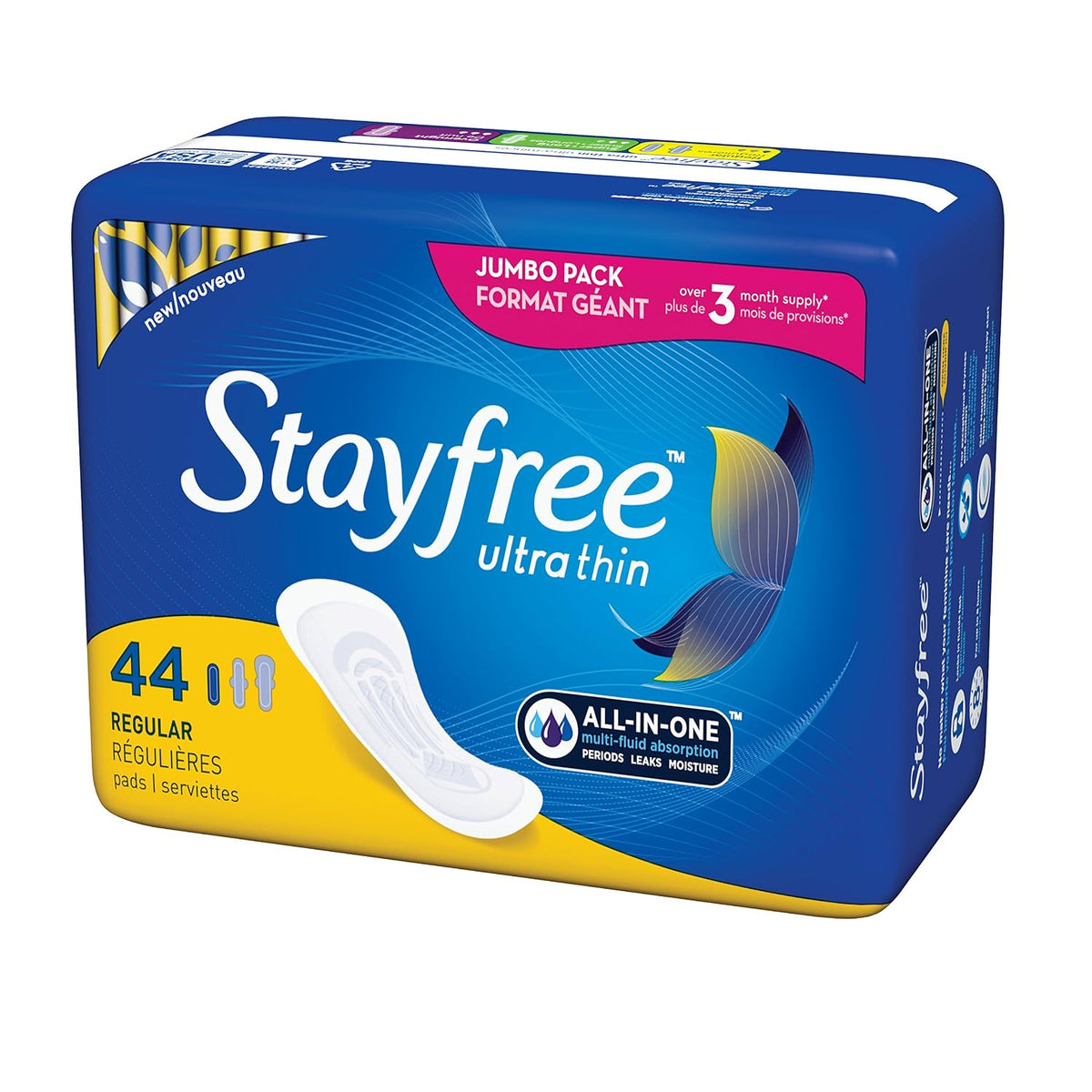 Stayfree Ultra Thin Pads for Women, Regular - 44 Count