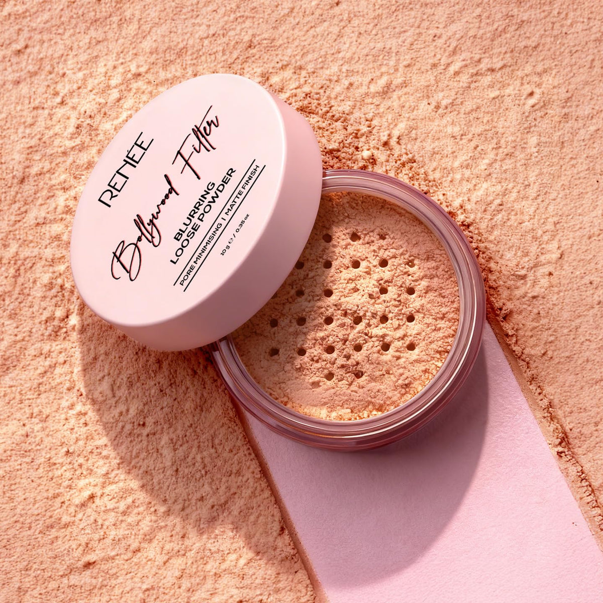 RENEE Bollywood Filter Pore Blurring Loose Powder For Face - Fresh Sand | Matte Finish, Sets Makeup, Blurs Pores, Controls Shine | For All Skin Types | 10g Fres