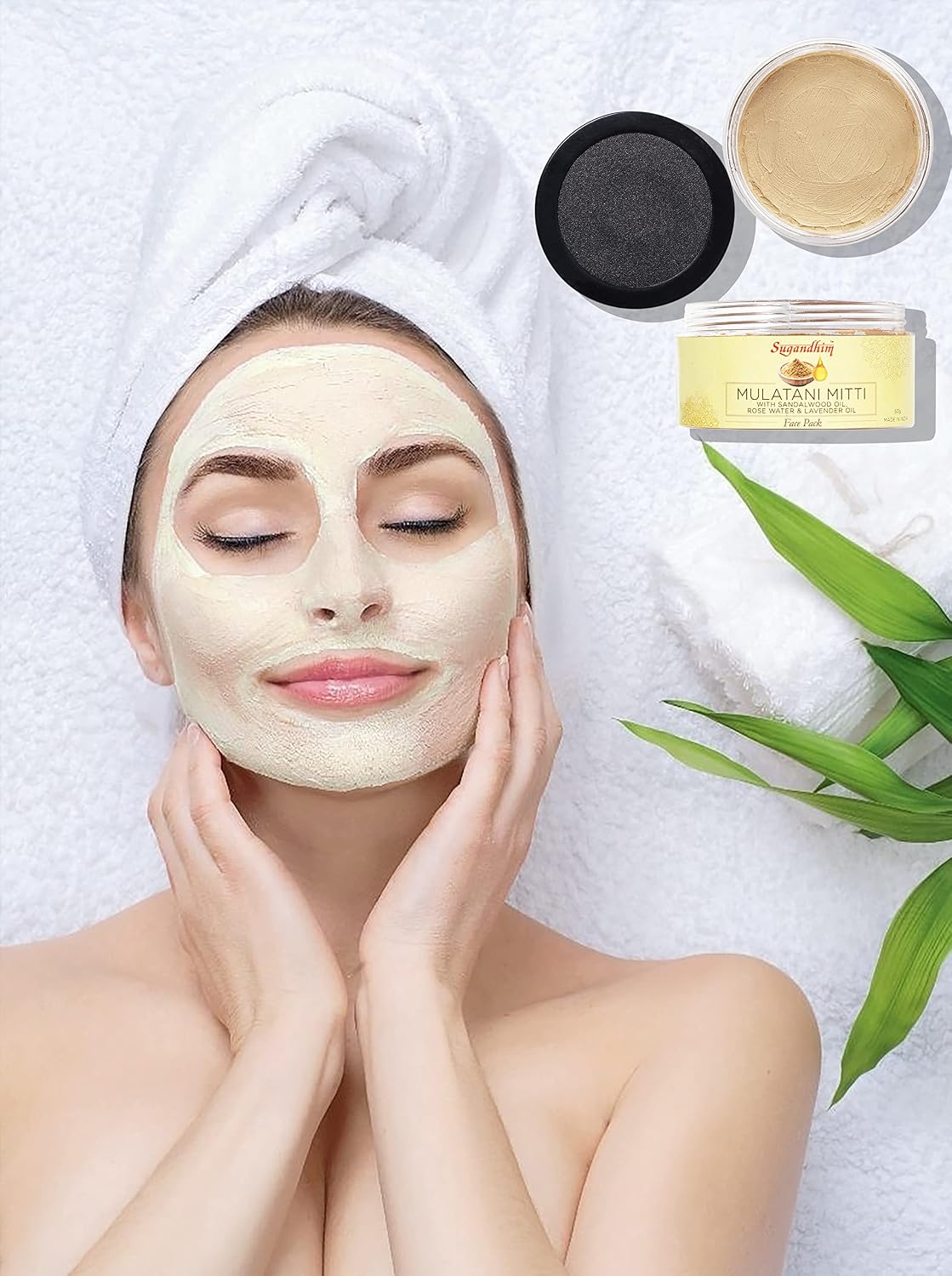 Sugandhim Multani Mitti 100% Natural Blend, Instant Glow, Refreshing, Scrubber, Nourishment, Antiseptic, Antidepressant & Anti-Anxiety Properties, Made In India