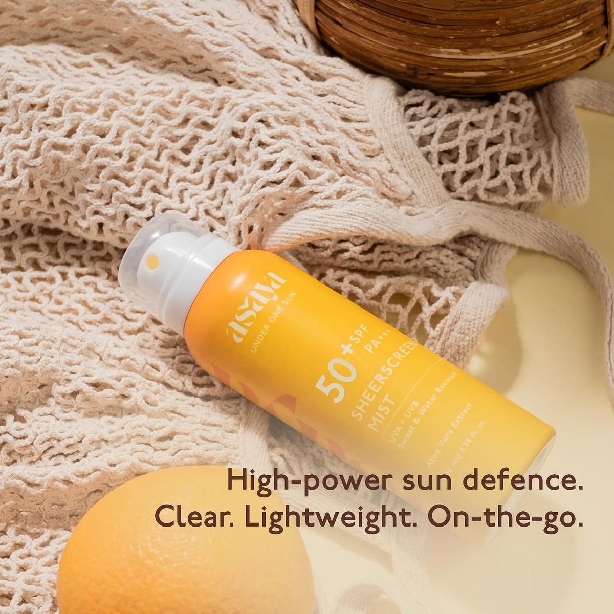 ASAYA | Body Sunscreen Spray SPF 50+ PA++++ | In VIVO Tested | Lightweight Broad Spectrum Protection | Quick Dry Mist | Designed for Outdoor & Daily Use | For M