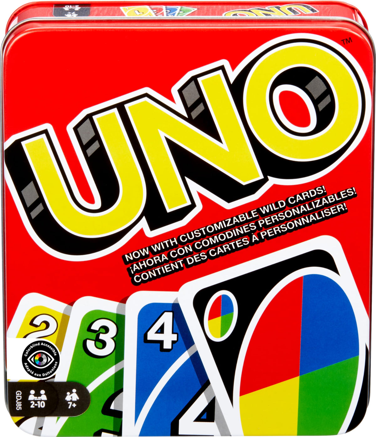 Mattel Games UNO Card Game with 2 Add On Packs with Storage Tin UNO w/Add-On Reverse + Stack Packs