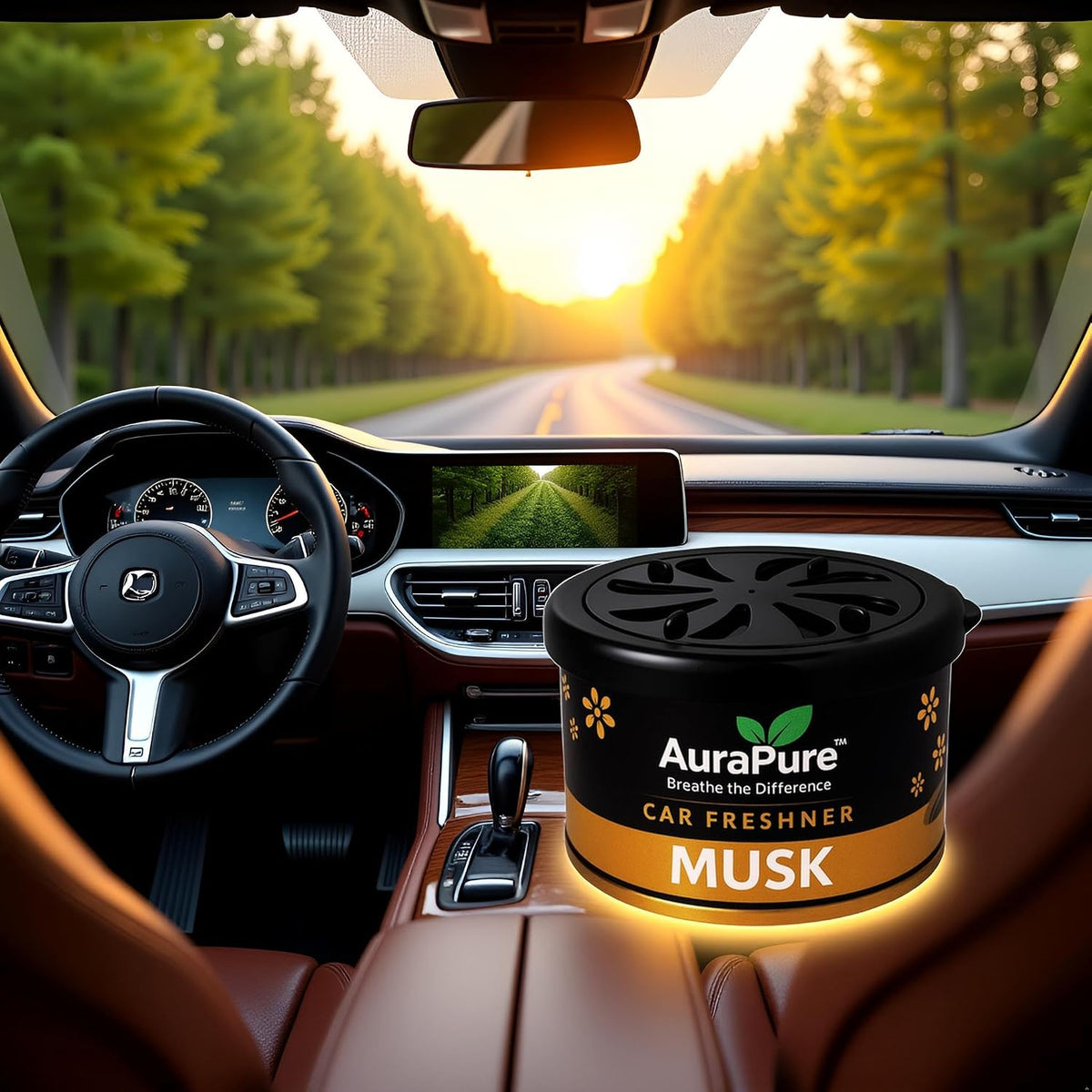 Musk Car Air Freshener Gel | Premium Long Lasting Gel Air Freshener for Car Dashboard, AC Vent & Interior | Rich Musk Fragrance Odor Eliminator | Spill-Proof Ca