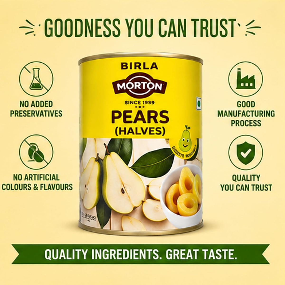 Morton By Birla Pears Halves 850 Gm Pack of 2 850 g (Pack of 2)