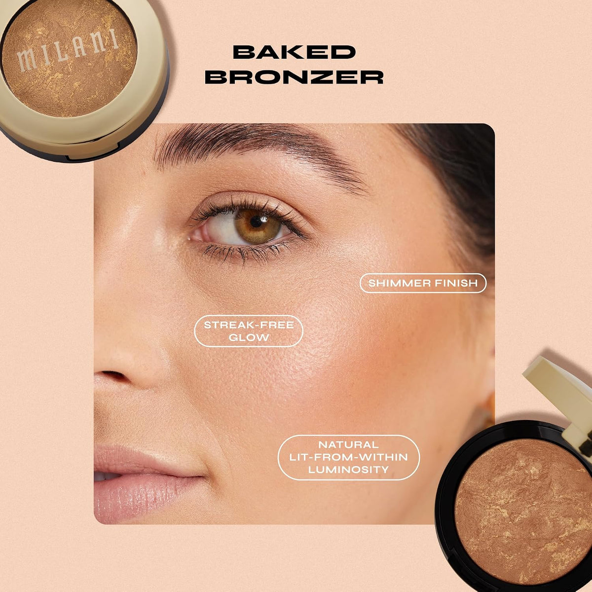 Milani Baked Bronzer, Glow, 7g Glow 1 count (Pack of 1)