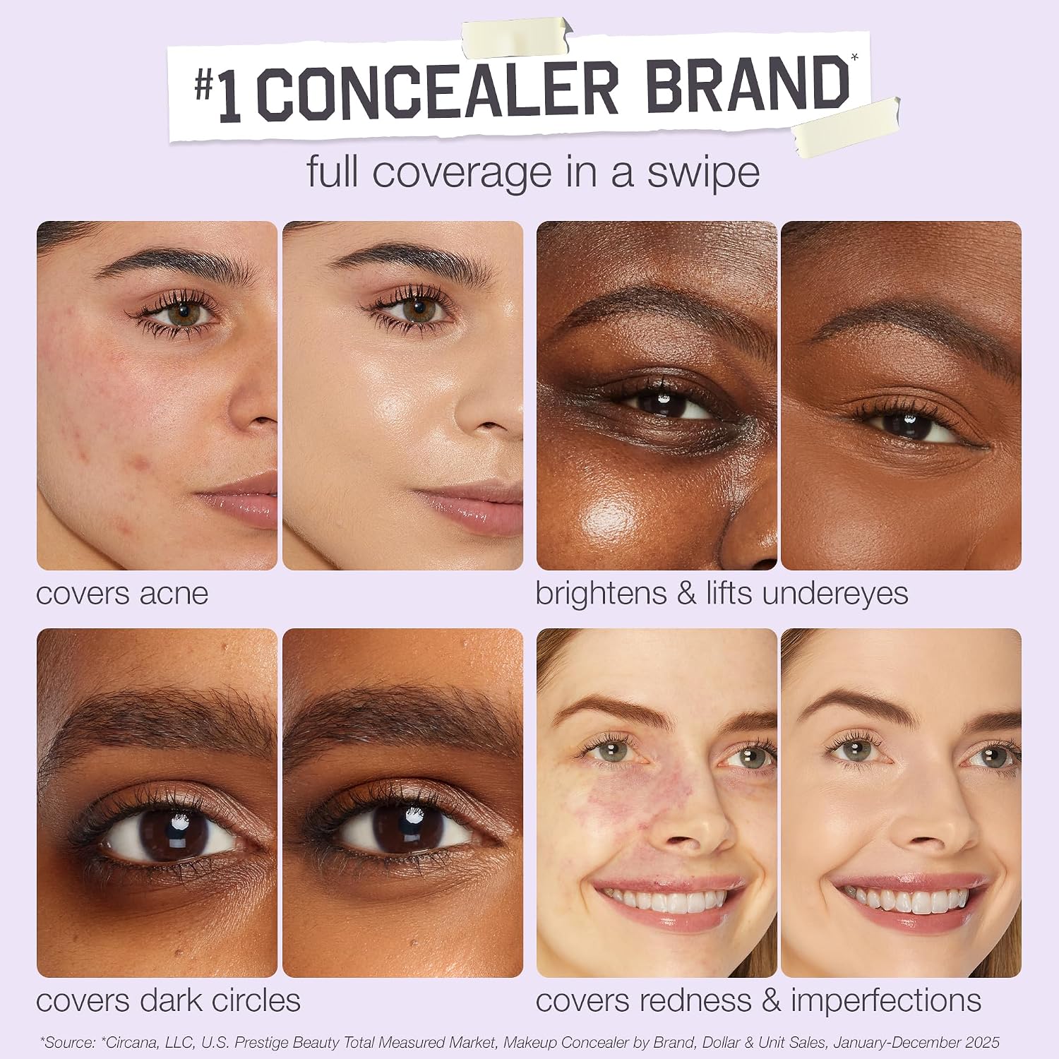 tarte Full Shape Tape Powder Contour Concealermatte, Fair Neutral, 1 Pack