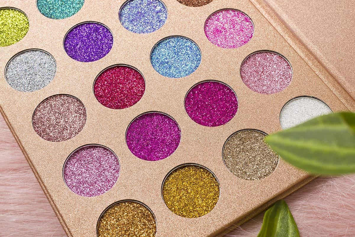 Delanci - Pressed Chunky Glitter Eyeshadow Palette 24 Color