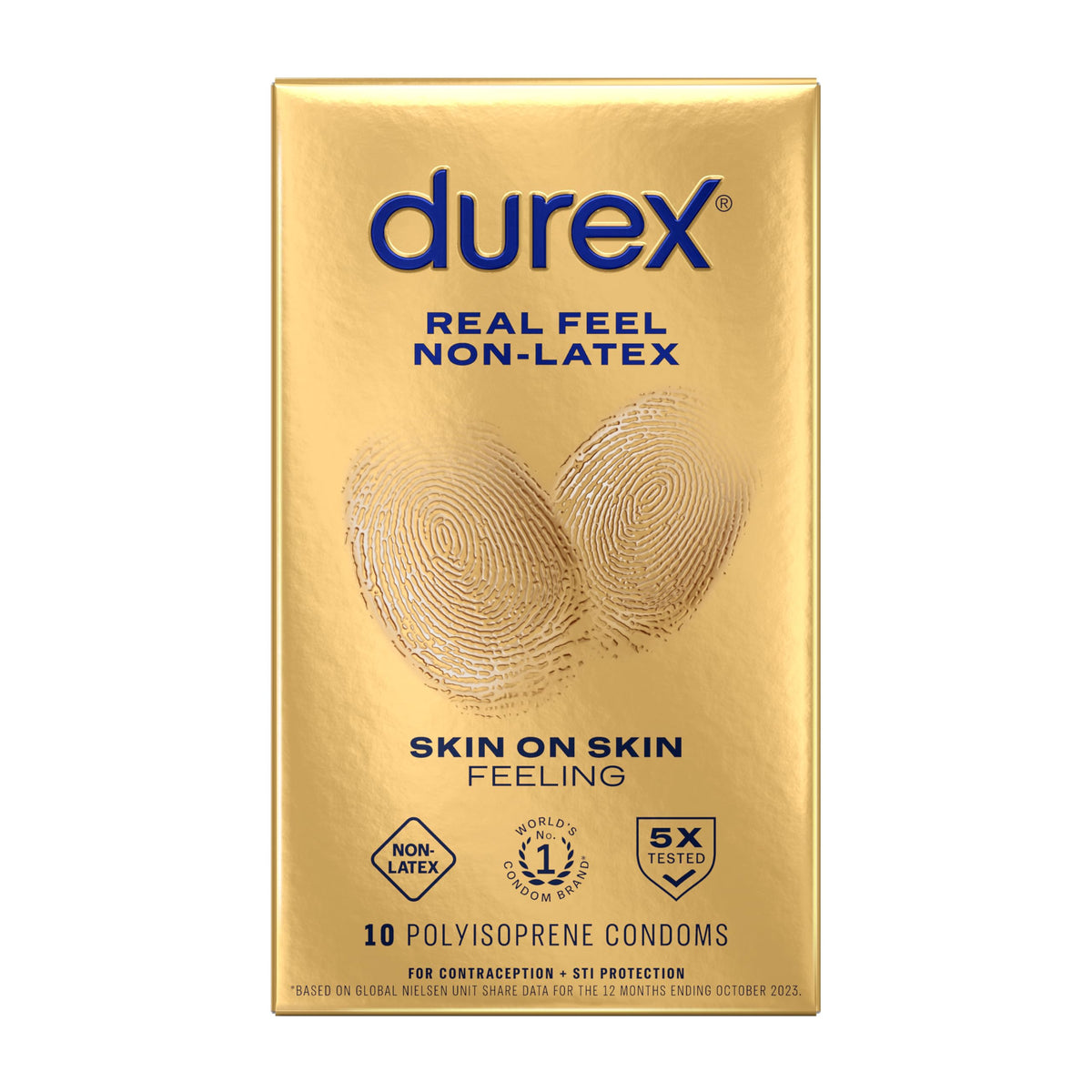 Durex Real Feel Polyisoprene Non Latex Lubricated Condoms - 10's