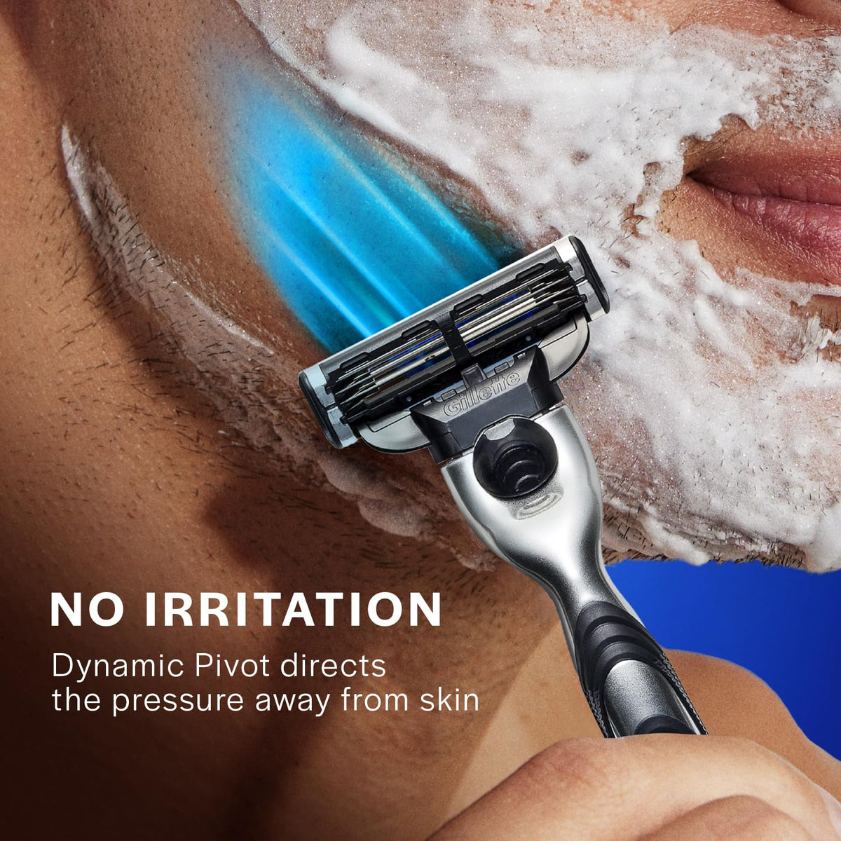 Gillette Mach 3 (Handle + 2 Cartridges) Shaving Razor For Men | Most Comfortable Shave | 3D Blade Technology That Adjusts To Your Face | Metal Handle For Superi