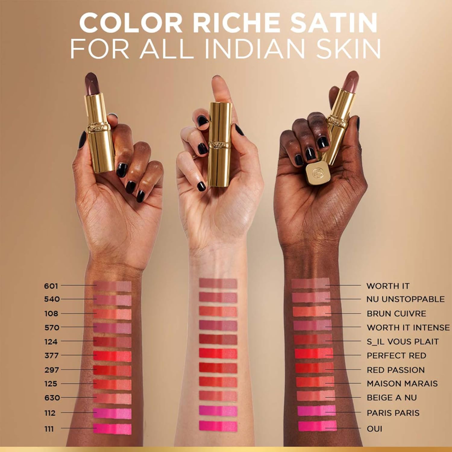 L’Oréal Paris Color Riche Satin Lipstick- 124 S'il Vous Plait, 4.3 gm