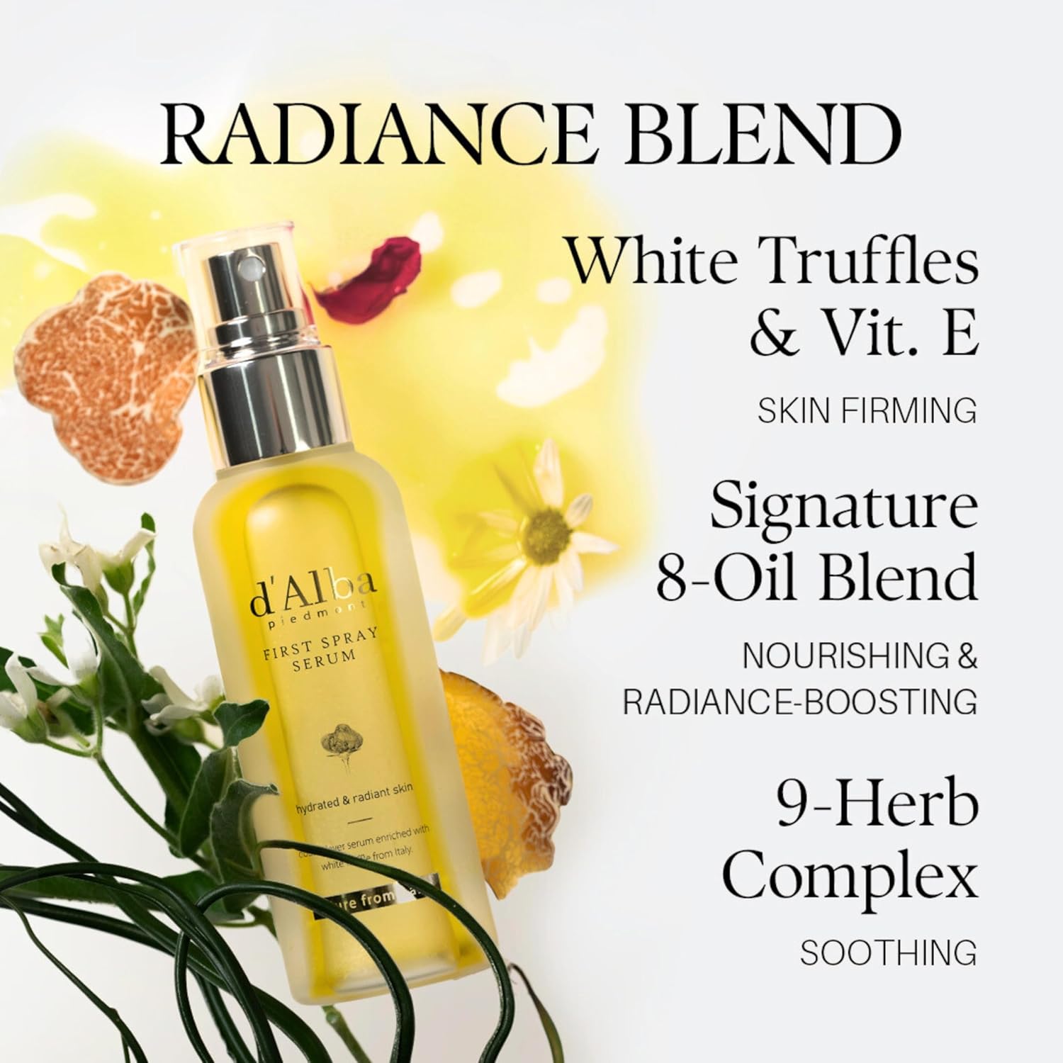 d'alba Piedmont Italian White Truffle First Spray Serum, Vegan Skin Care, Hydrating Face Moisturizer, Glow Serum for Radiant Skin, Non Comedogenic, All In One Mist, Korean Skin Care - 100ml