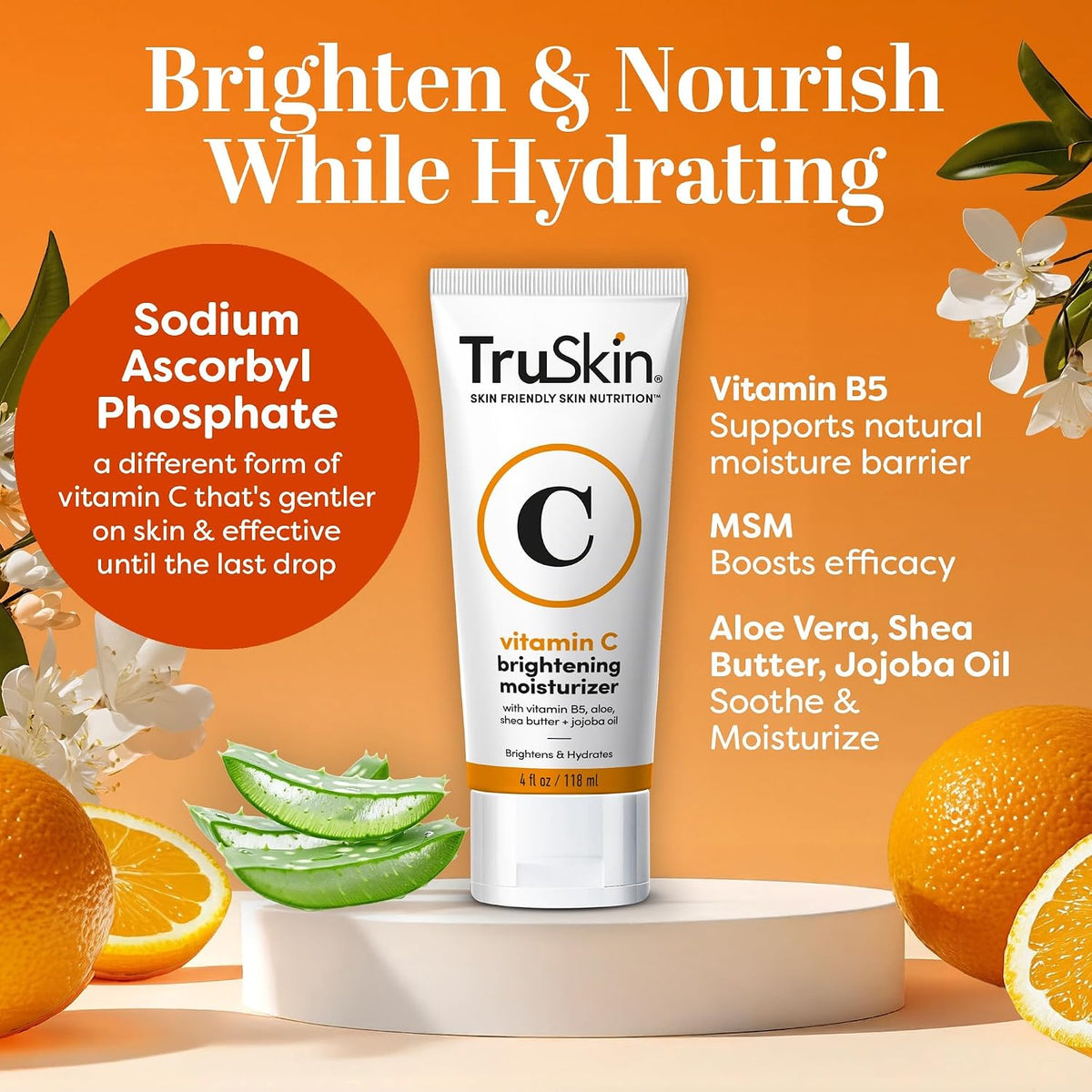 BEST Vitamin C Moisturizer Cream for Face - For Wrinkles, Age Spots, Skin Tone, Firming, and Dark Circles. 4 Fl. Oz 118.29 ml (Pack of 1)
