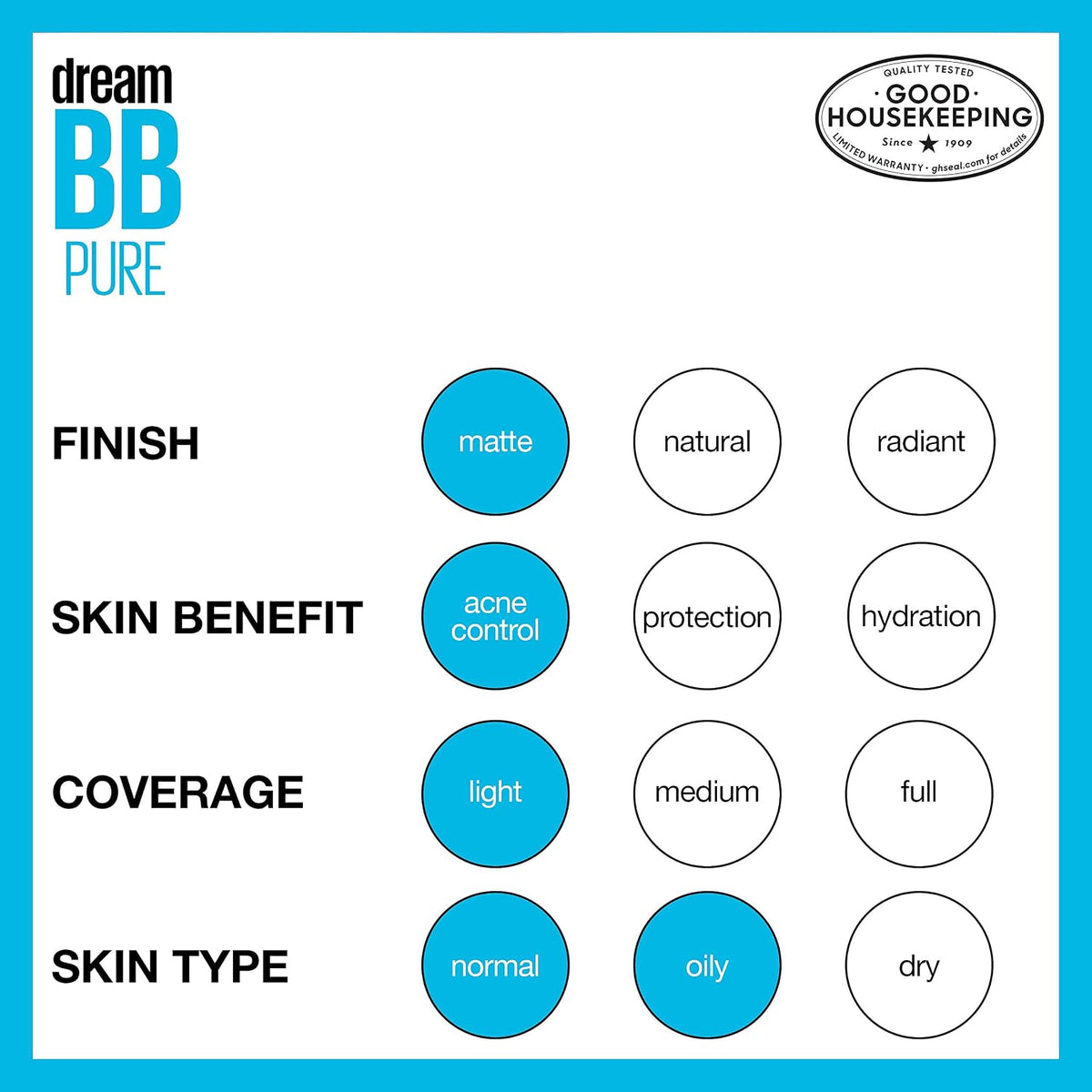 Maybelline Dream Pure BB Cream, Light/Medium, 1 Ounce 30 ml (Pack of 1) 110 LIGHT/MEDIUM