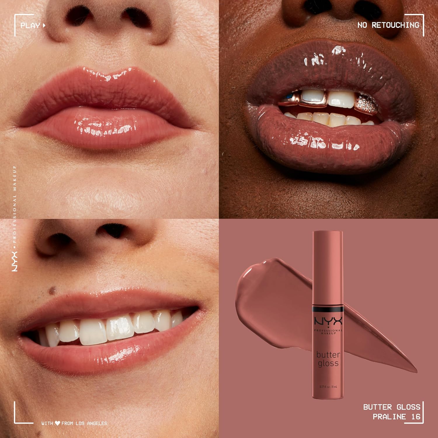 Nyx Professional Makeup Butter Lip Gloss, Glossy Finish - Praline, 8ml