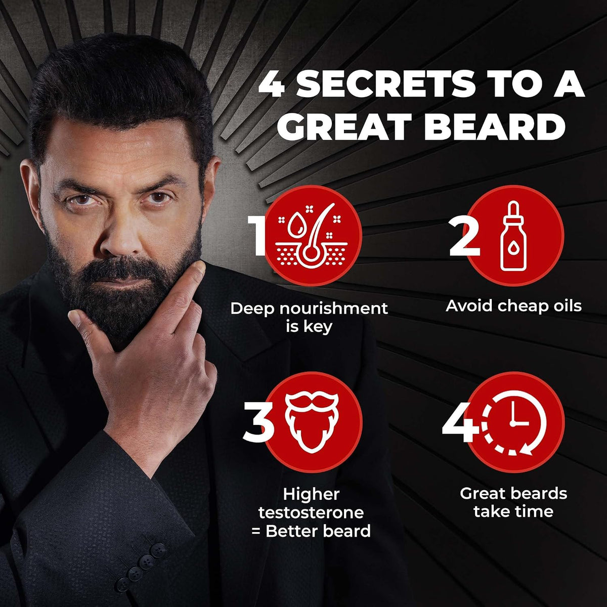 Beardo Beard & Hair Growth Oil, 30ml | Natural Hair Oil for Thicker & Longer Beard | Uneven, Patchy & Fast Beard Growth | Growth Oil for Stronger & Fuller Beard