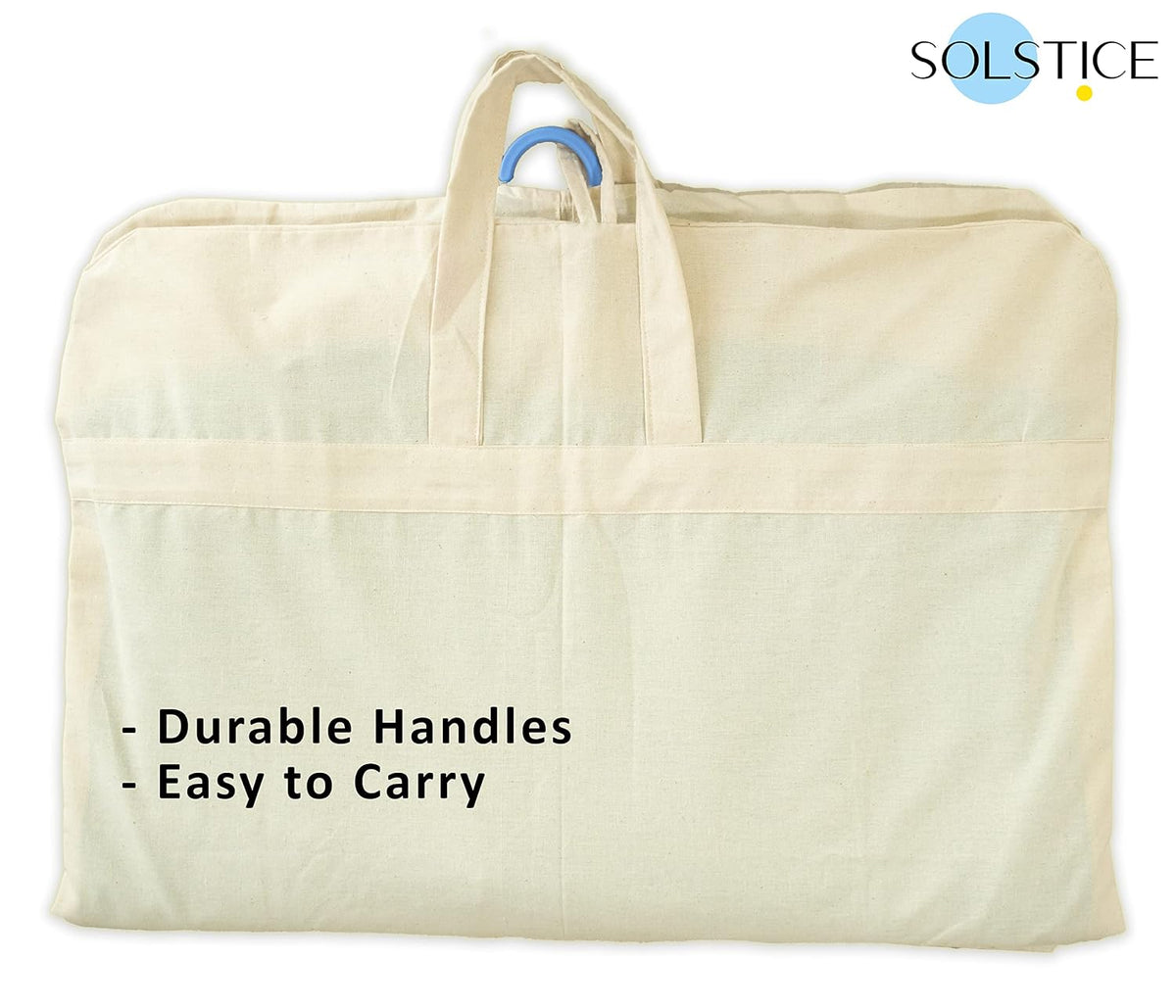 SOLSTICE Cotton Coat/Suit Cover Big Size with Zip of (40 x 24 inch) | Suit, Blazer, Jacket Cover (Pack of 3)(Hanger Not Included)