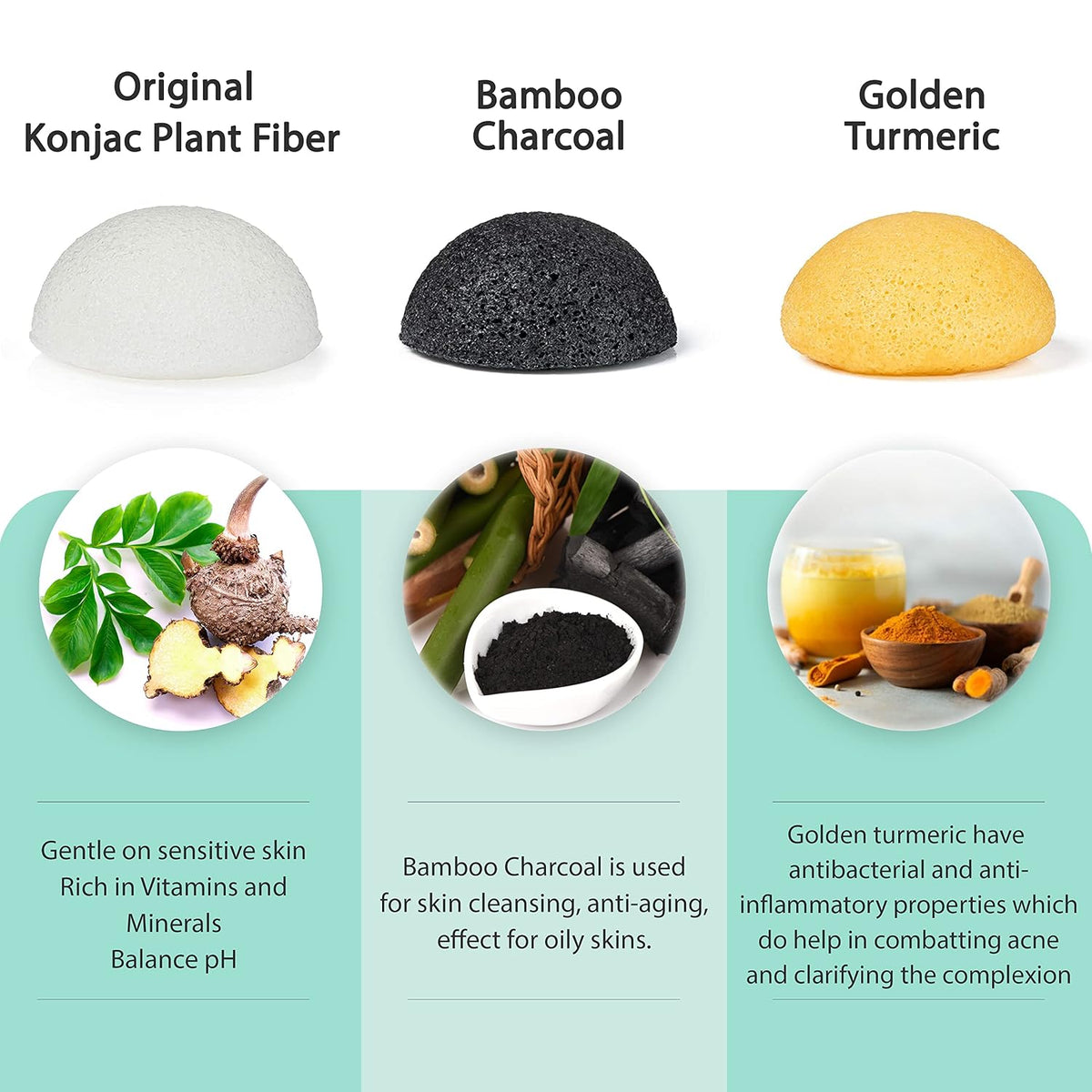 Konjac Sponge - Activated Charcoal - Facial Sponge