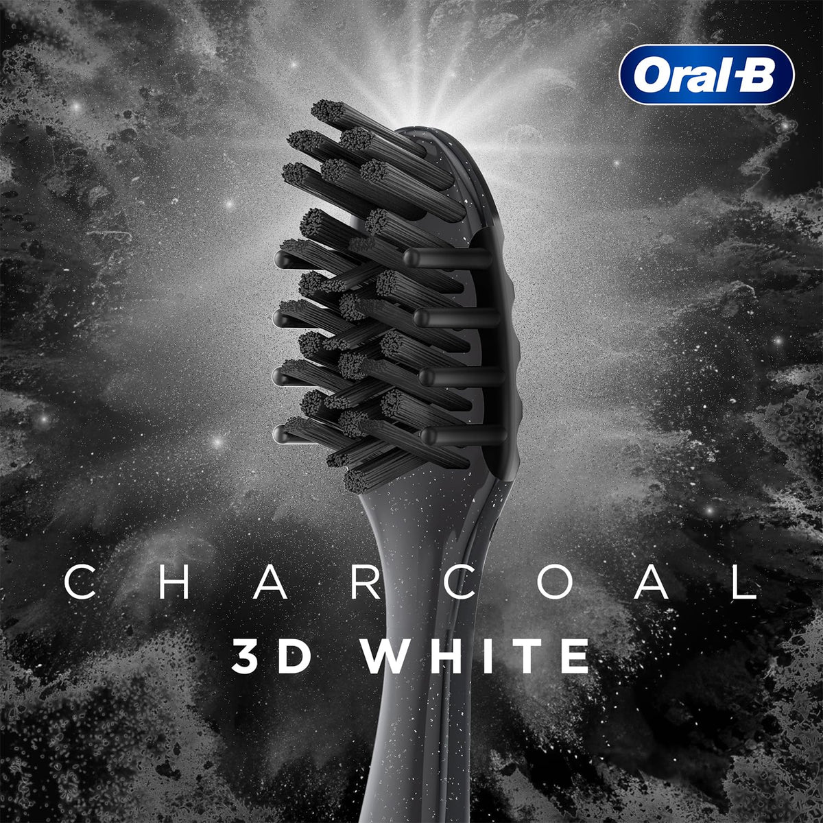 Oral-B 3D White Charcoal Soft Manual Toothbrush For Adults, Whitens Teeth in 2 Weeks, Soft Bristles, Multicolour Tooth Brush Whitening Set, Dentist Recommended