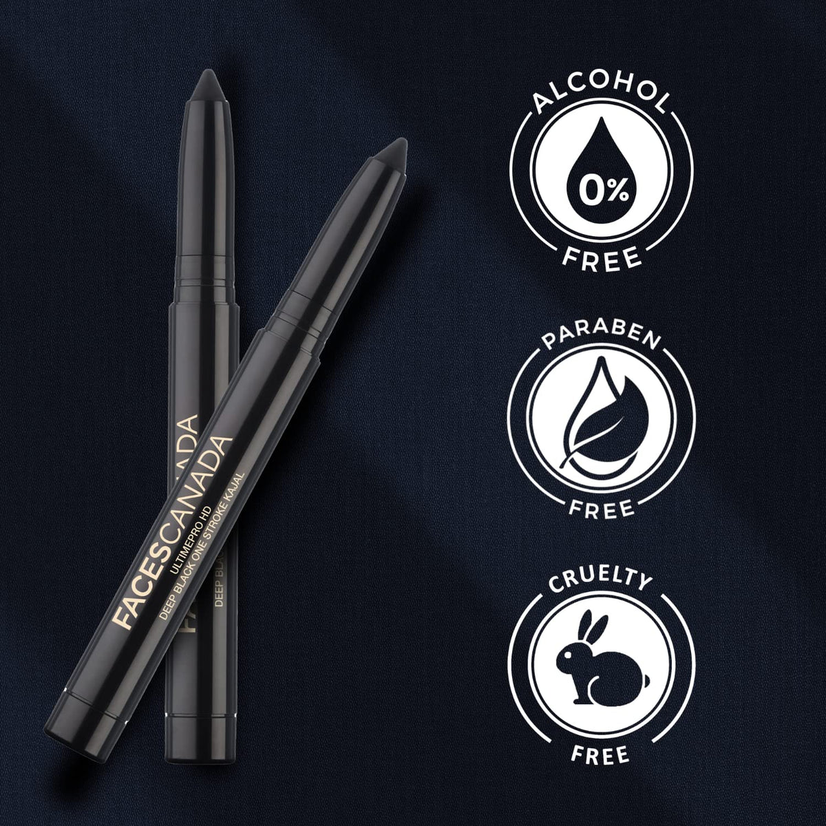 Faces Canada Ultimepro Hd Deep Black One Stroke Kajal 1.4G Pack of 1 (1.4g)