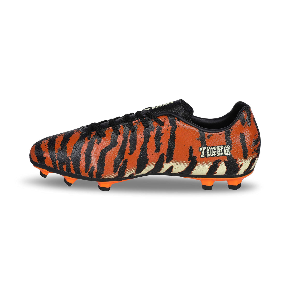 Nivia Tiger Football Stud Shoe/Sports and Soccer Shoe/Comfortable and Lightweight Black/Orange 10 UK