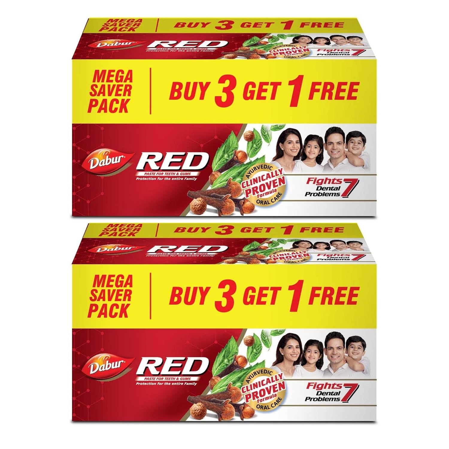 Dabur Red Toothpaste - 1200g (600gx2)| Fluoride Free | Helps In Bad Breath Treatment, Cavity Protection, Plaque Removal | For Whole Mouth Health | Power Of 13 Potent Ayurvedic Herbs