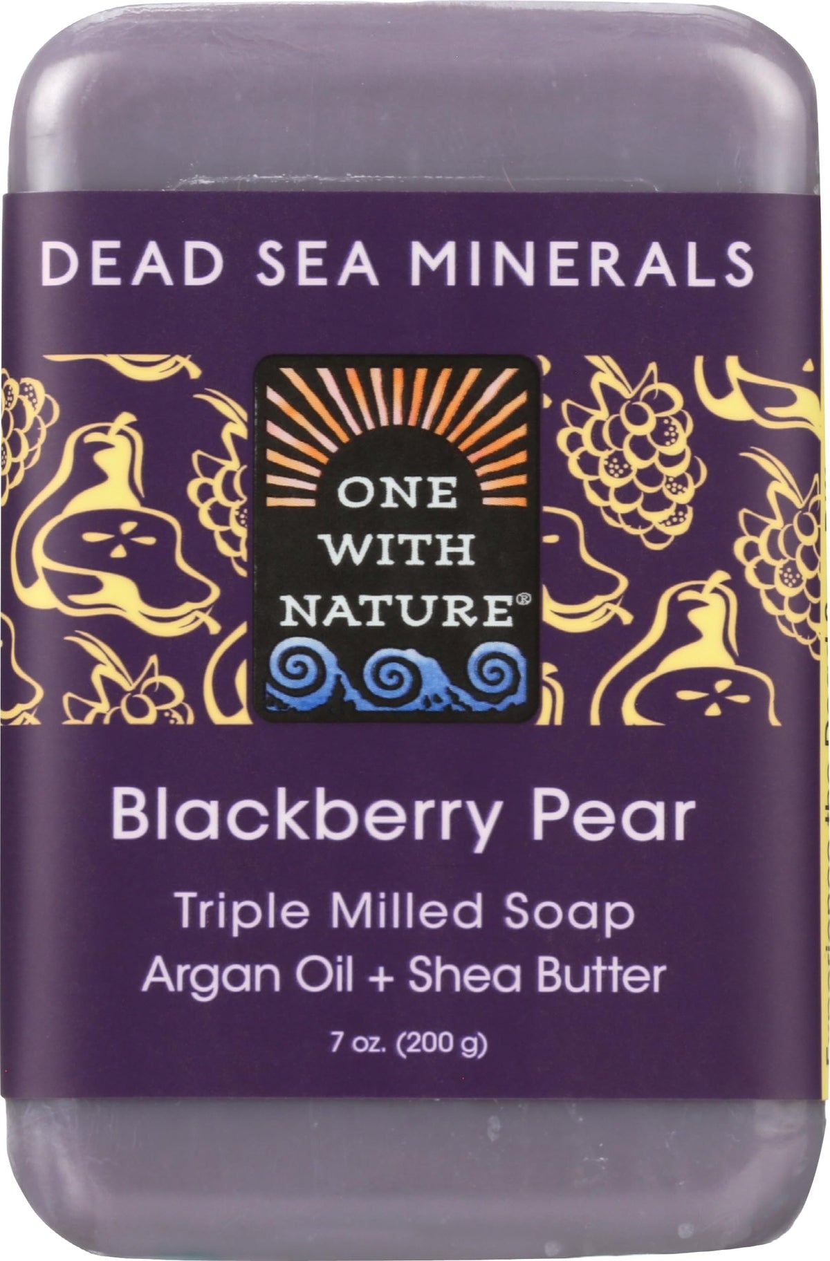 One With Nature Blackberry Pear Dead Sea Mineral Soap, 7 Ounce Bar