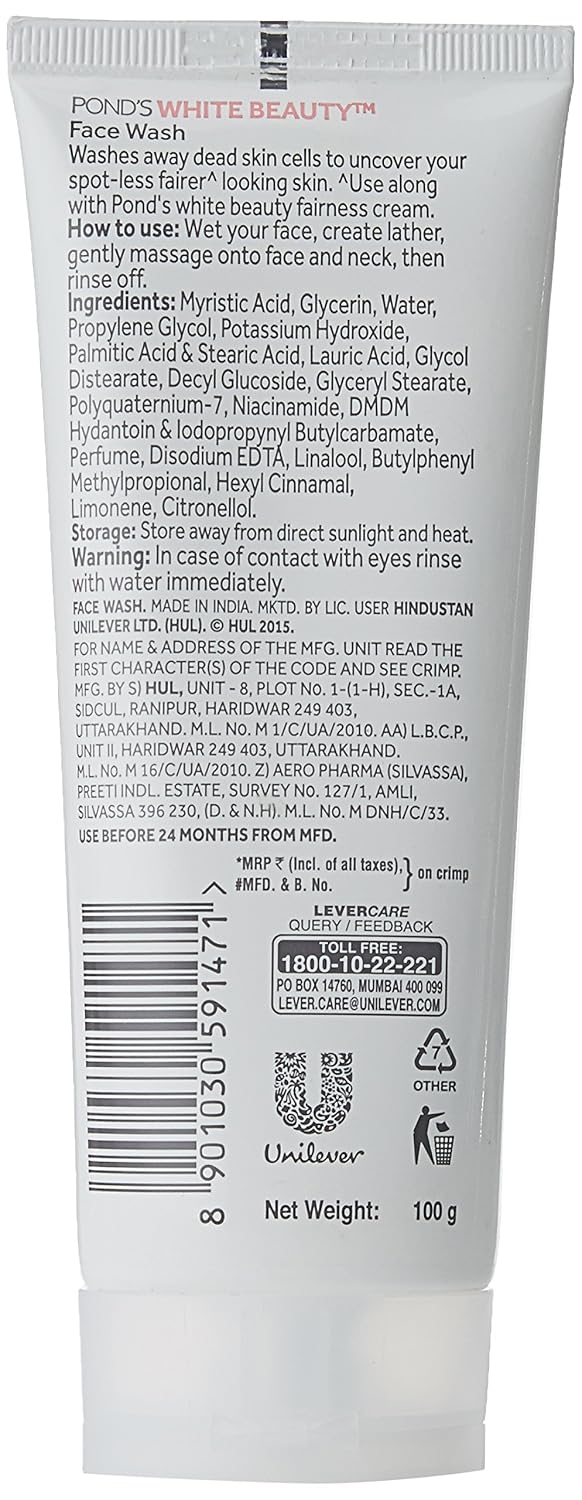 Pond's White Beauty Daily Spotless Fairness Face Wash with Micro Foam, 100g