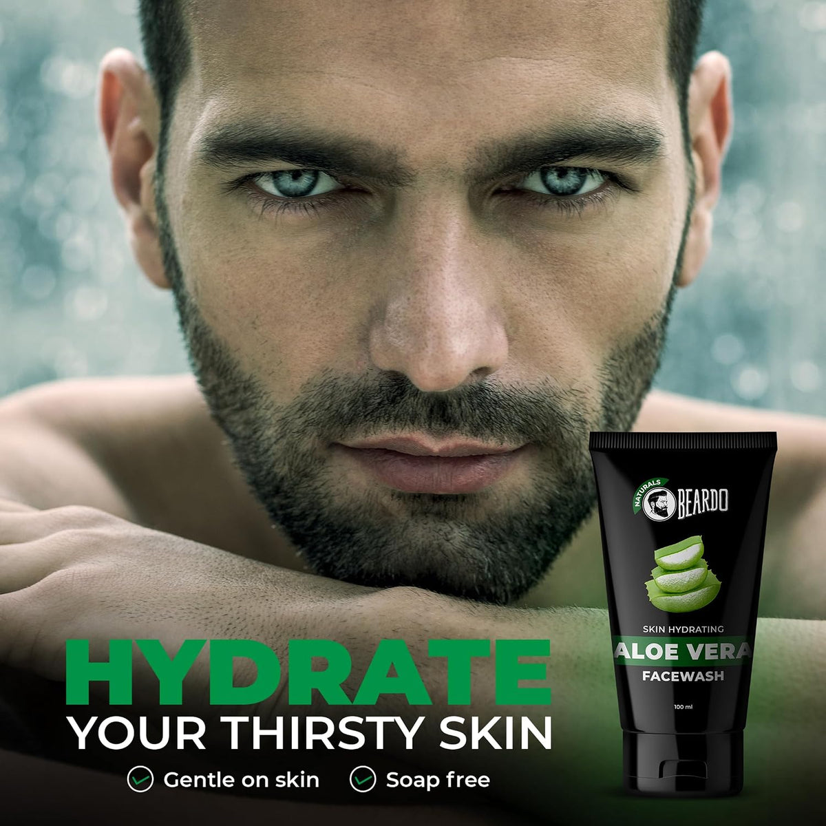 Beardo Aloevera Face Wash for Men, 100ml | For Skin Hydration and Soft Skin | Removes excess oil | Cleans and hydrates skin | Soothes & heals | For Dry Skin