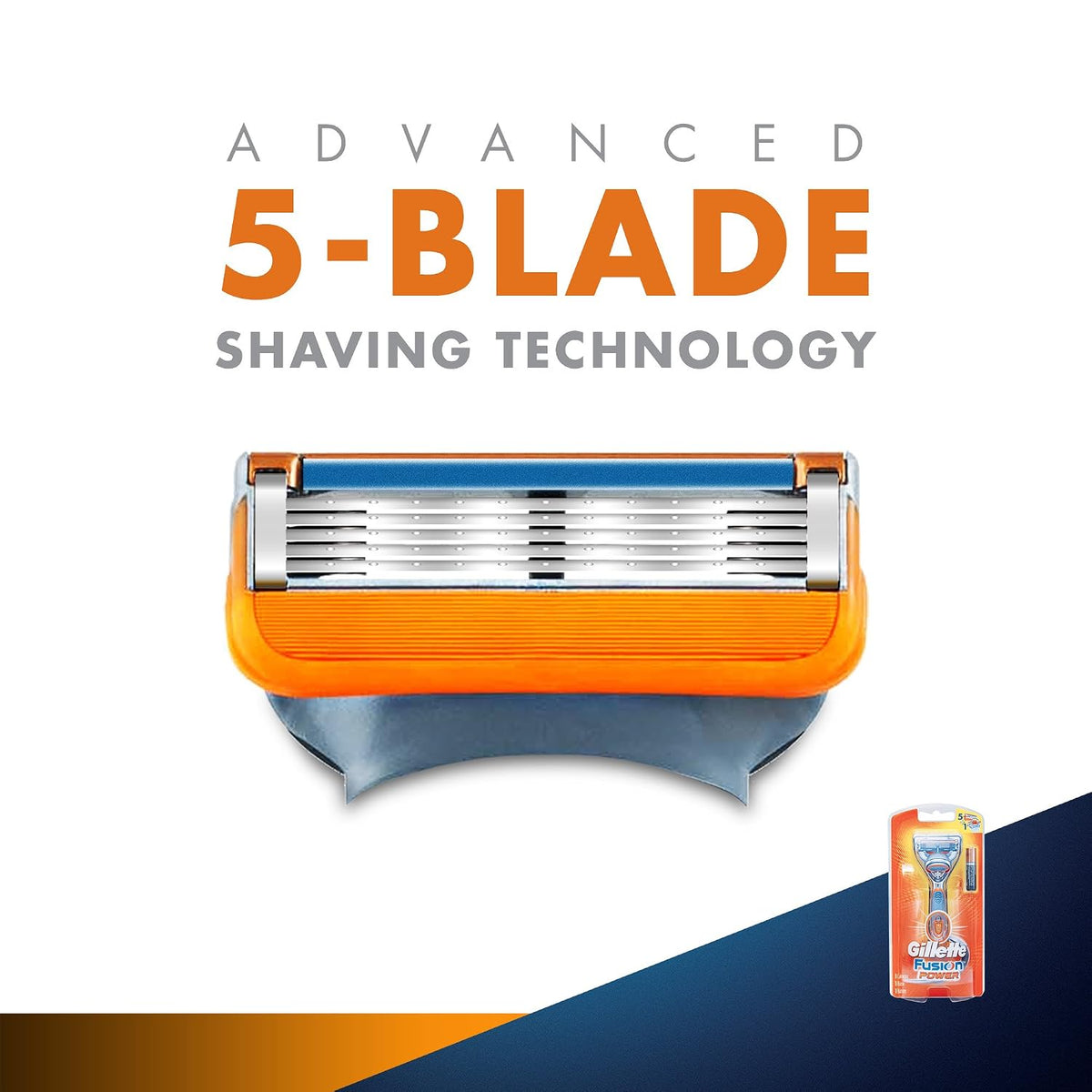 Gillette Men Fusion Power Shaving Razor & Fusion Power Shaving Razor Blades - 8 Pieces (Save Upto 23%) Combo