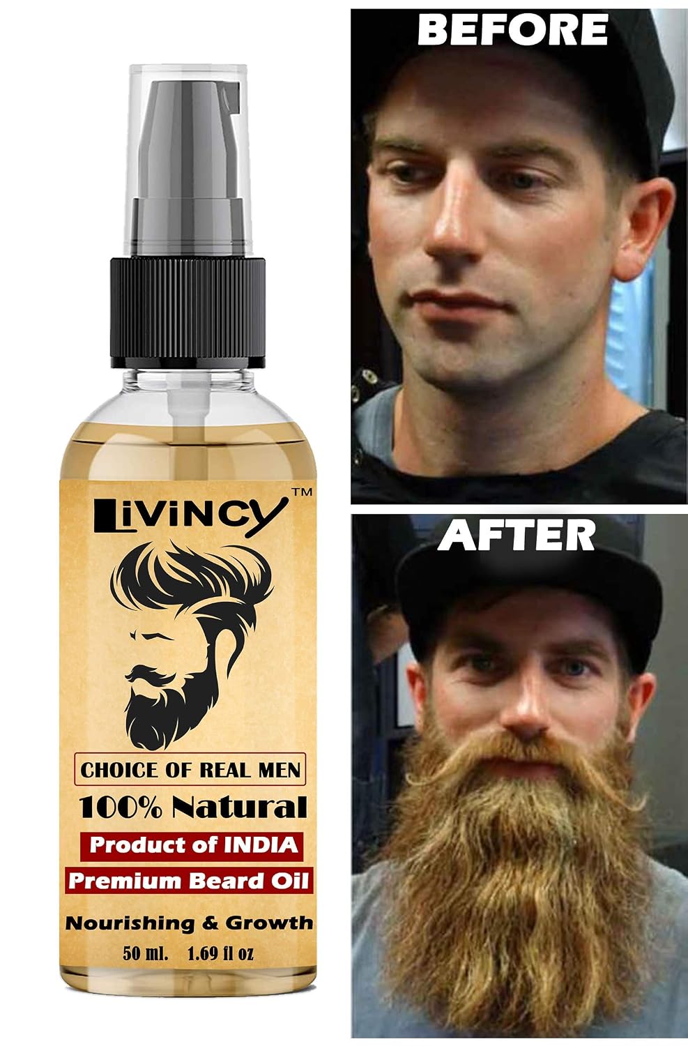 Natural Beard Hair Growth Oil For Men, Nourishes & Strengthens Uneven Patchy Beard (30 ml) Pack Of 1