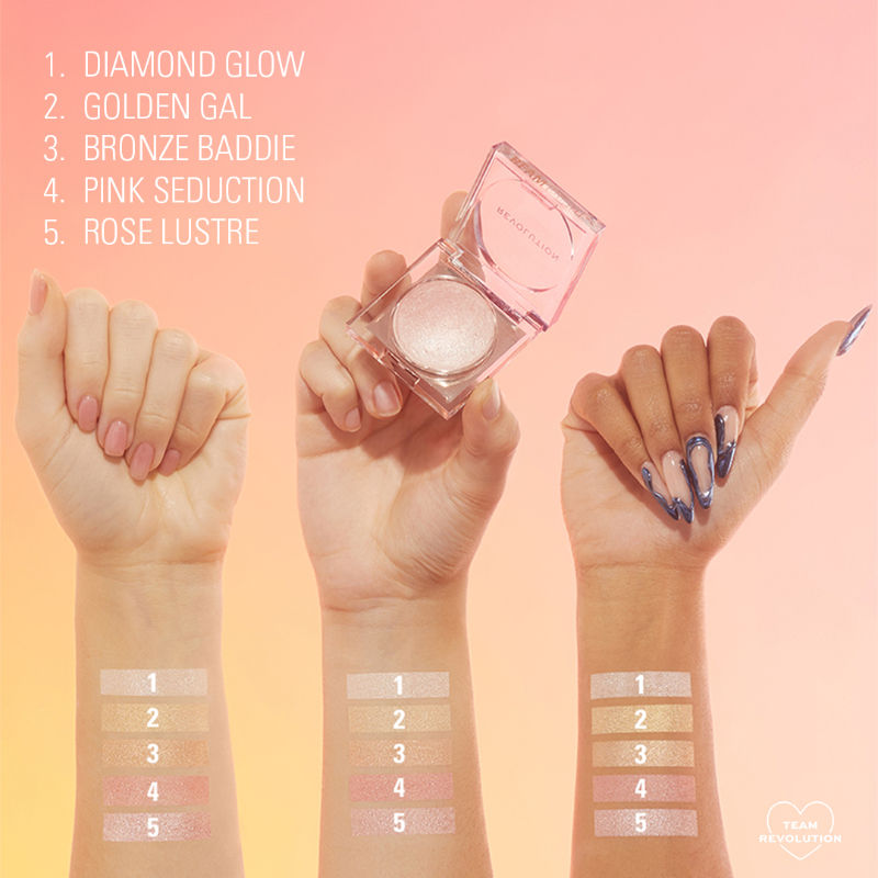 Makeup Revolution Beam Bright Highlighter - Rose Lustre (2.45g)