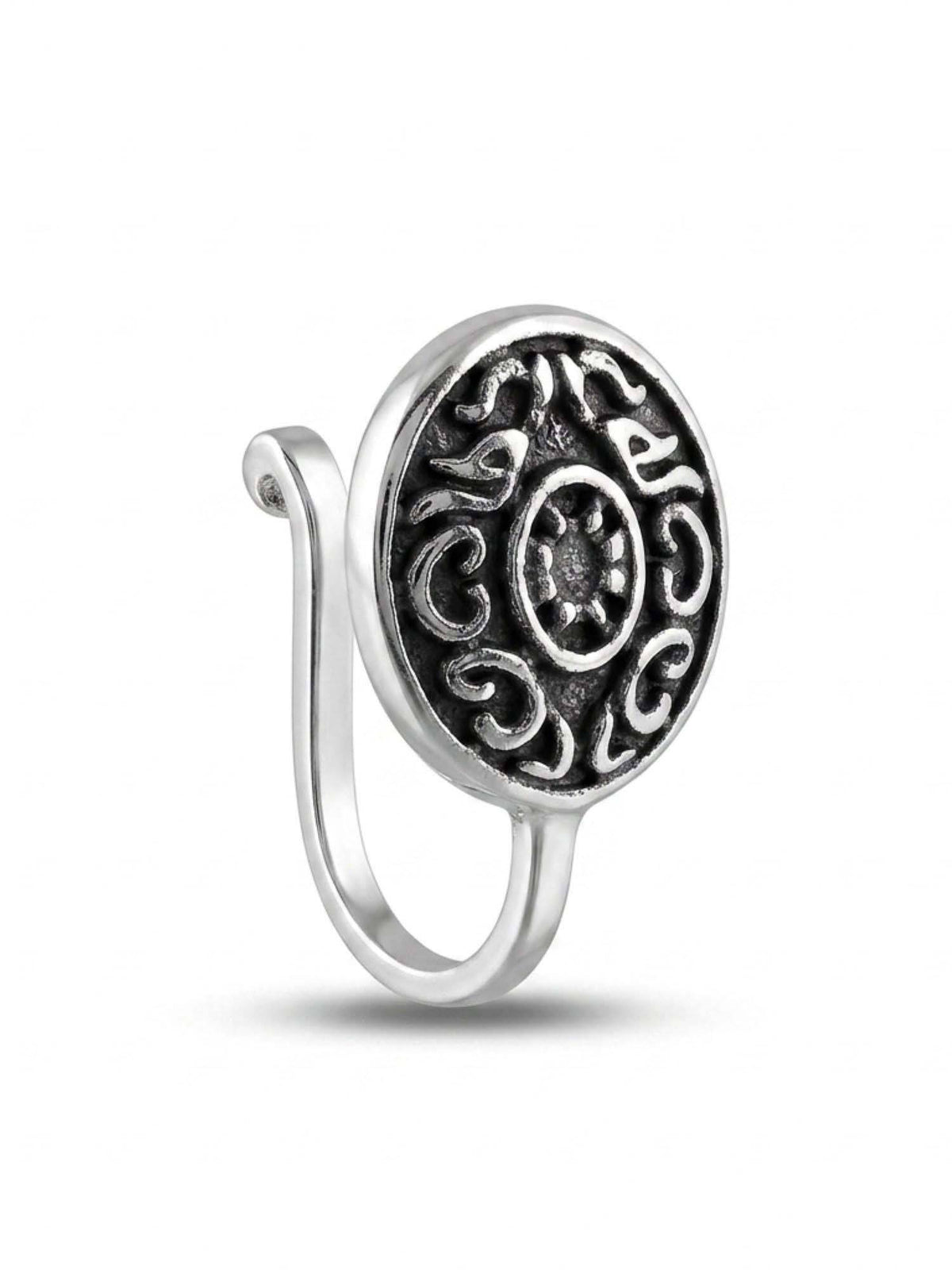 925 SILLER Oxidised Rhodium Plating Silver Nosepin (Onesize)