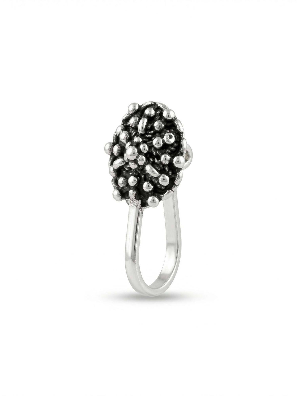 925 SILLER Oxidised Rhodium Plating Silver Nosepin (Onesize)