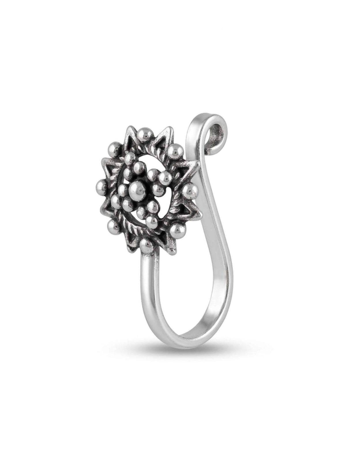925 SILLER Oxidised Rhodium Plating Silver Nosepin (Onesize)