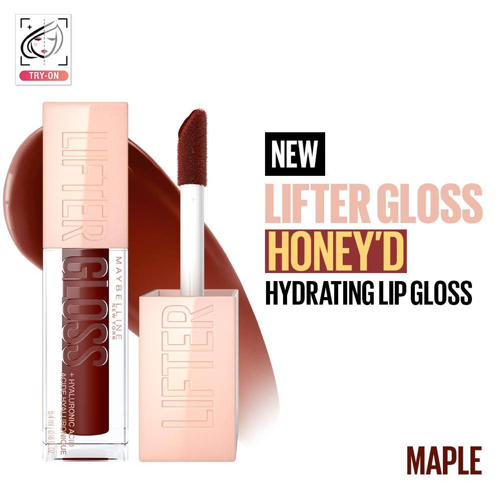 Maybelline New York Lifter Gloss Hydrating Honey'D Lip Gloss - Maple (5.4ml)