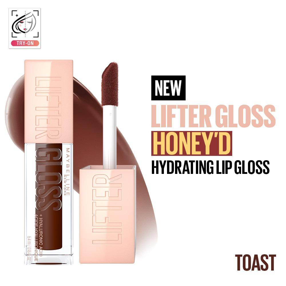 Maybelline New York Lifter Gloss Hydrating Honey'D Lip Gloss - Toast (5.4ml)