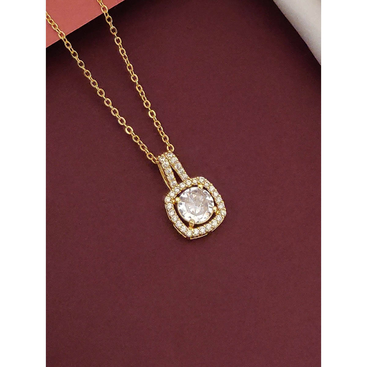 Abdesigns Beautiful Gold Plated American Diamond Necklace