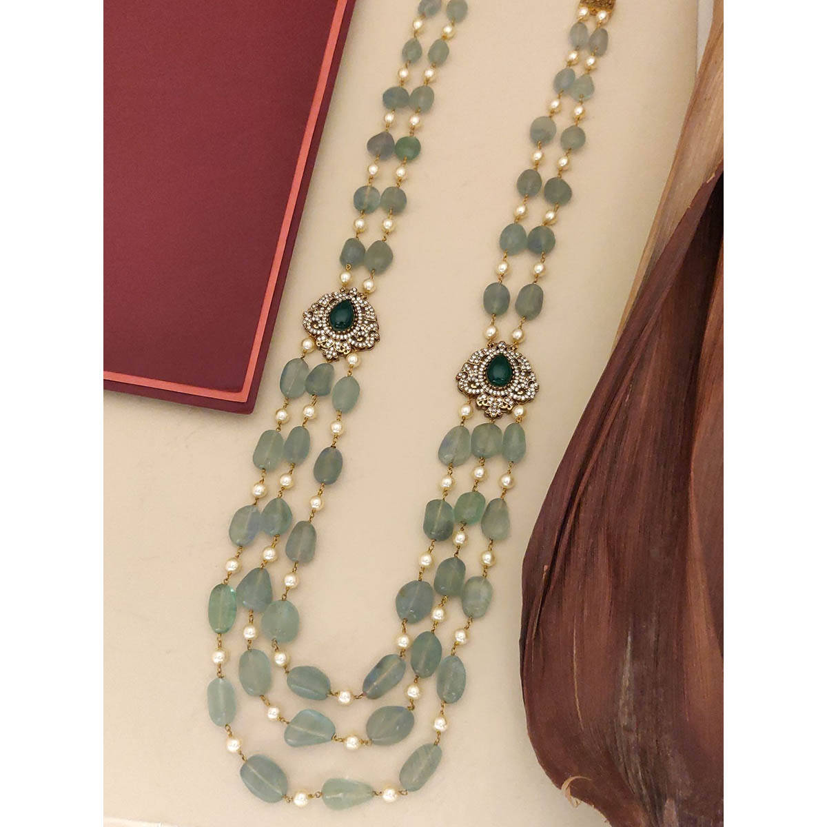 Abdesigns Sophisticated Gold Plated Jaipuri Beads Studded Necklace